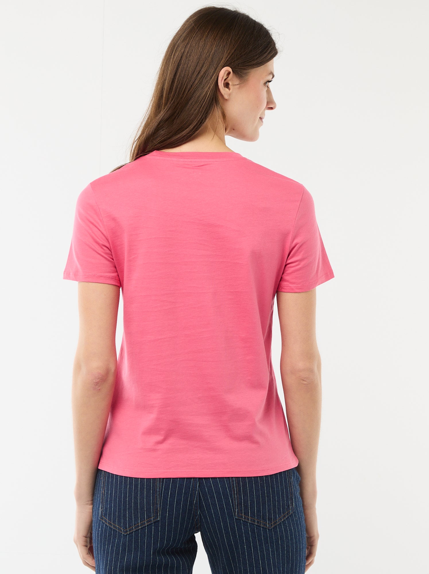 Tee-shirt en jersey manches courtes - Rose (ESW74_10)
