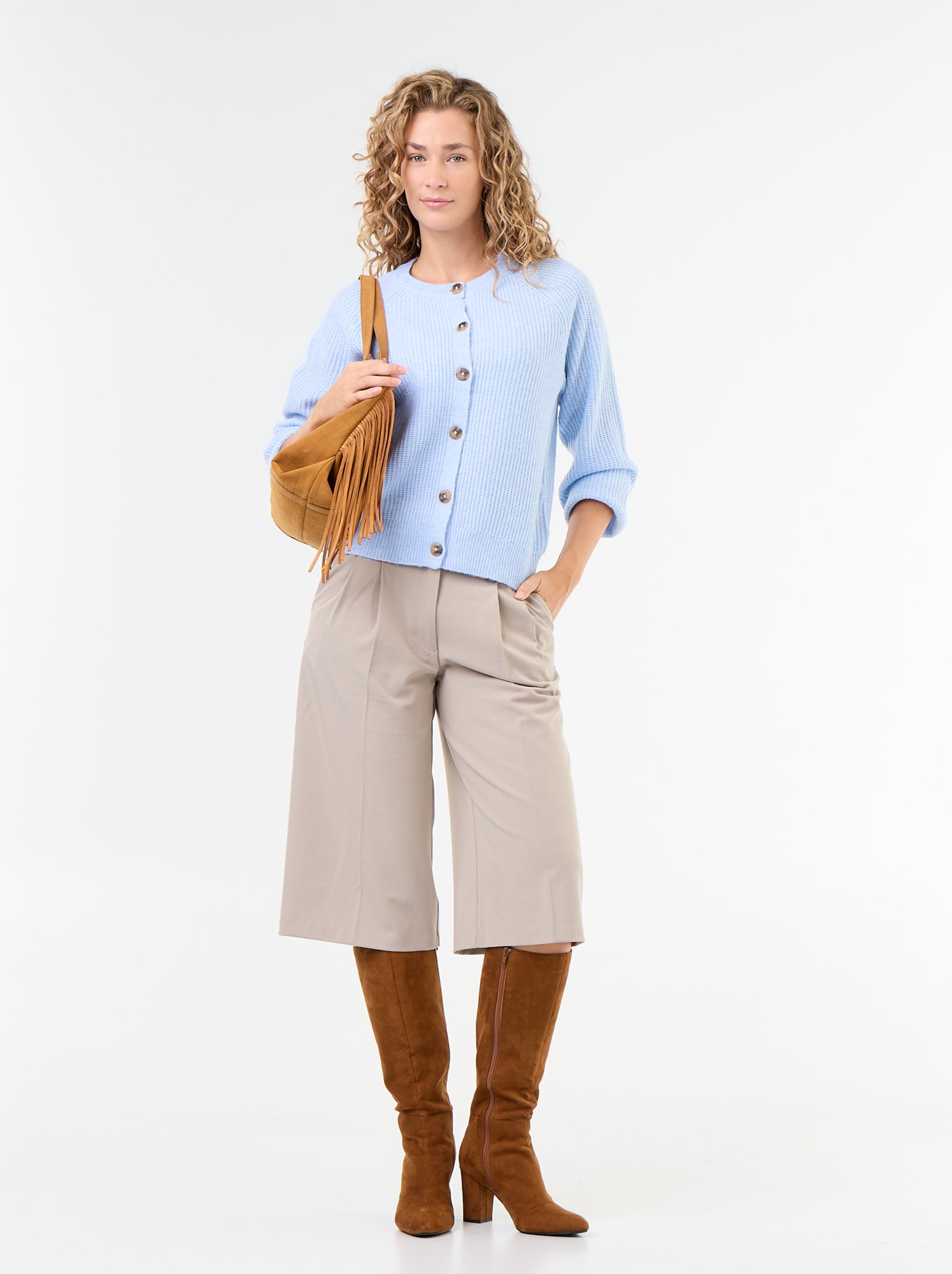 Gilet en maille grosse jauge - Bleu