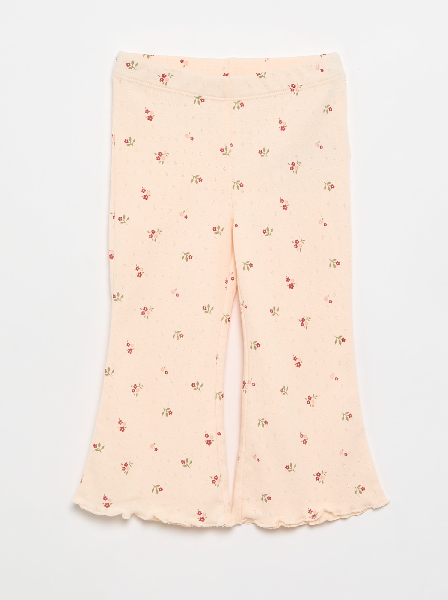 T-shirt en maille pointelle + pantalon - 2 pièces - Rose