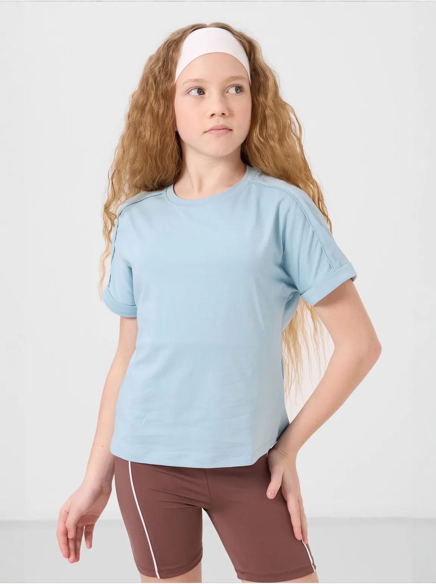T-shirt unisexe junior en coton et élasthanne tommy - Bleu ciel