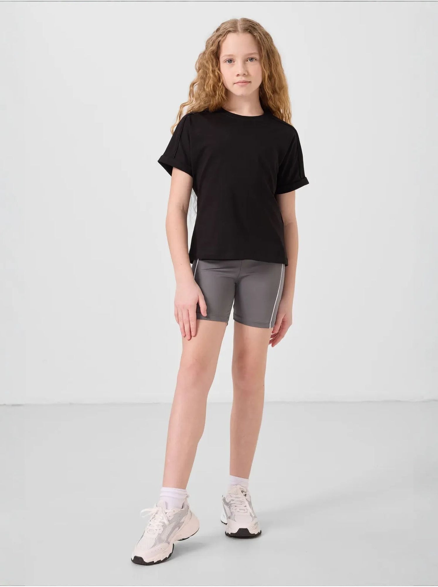 T-shirt unisexe junior en coton et élasthanne tommy - Noir