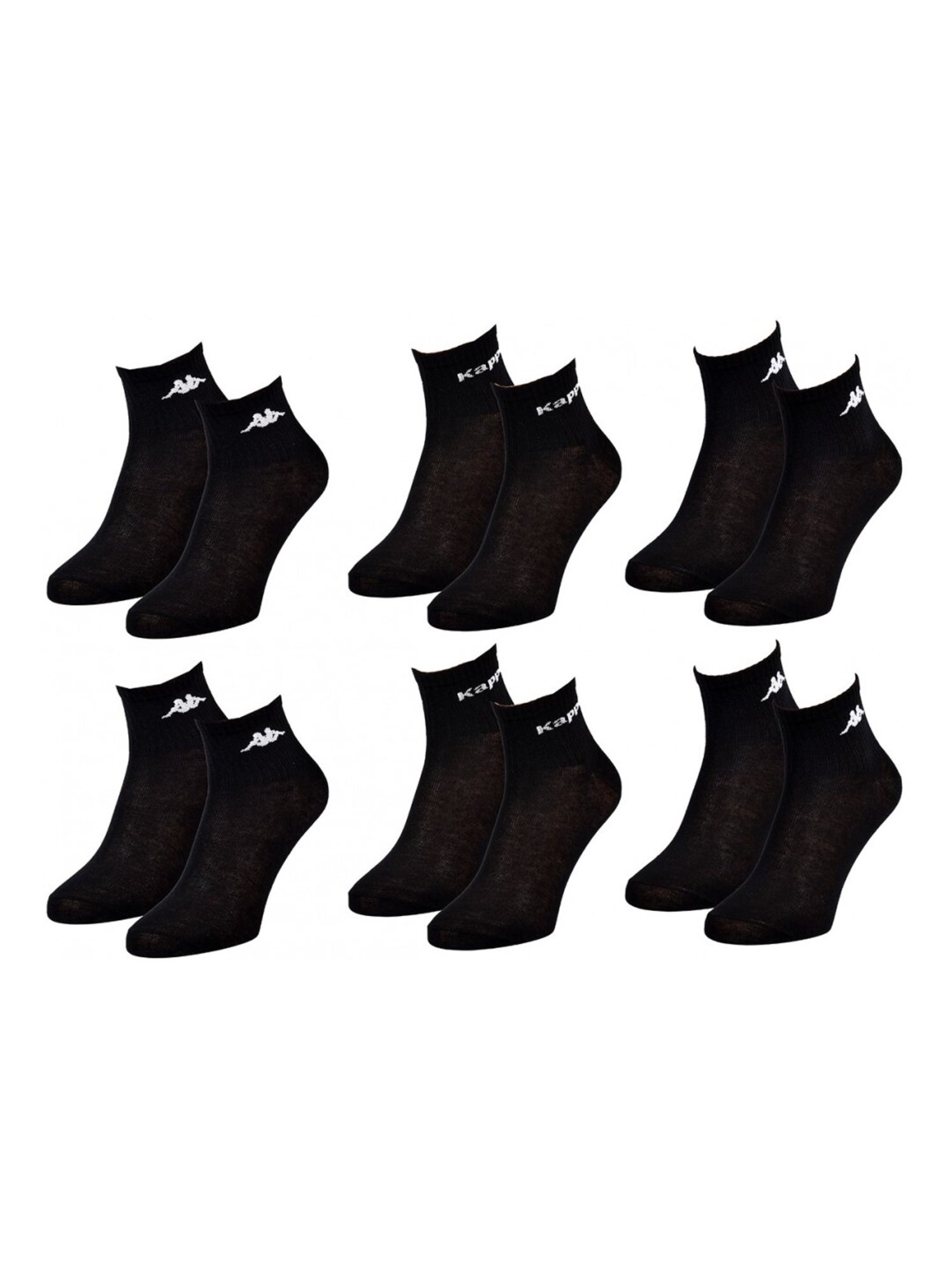 Chaussettes Enfant KAPPA QUARTER - Pack de 6 - Noir