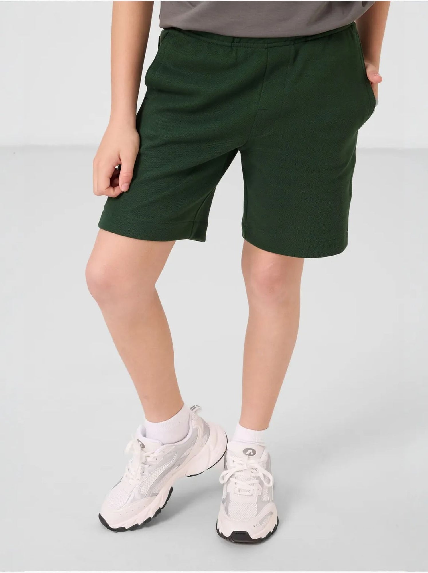 Short pour jeune coupe régulière taille mi-haute tommy - Vert foncé
