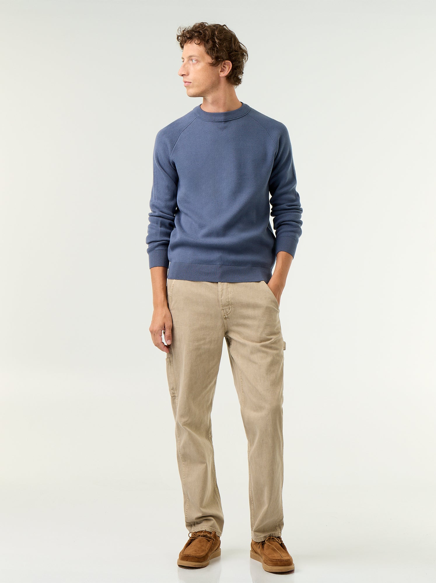 Pull en maille grosse jauge - Bleu
