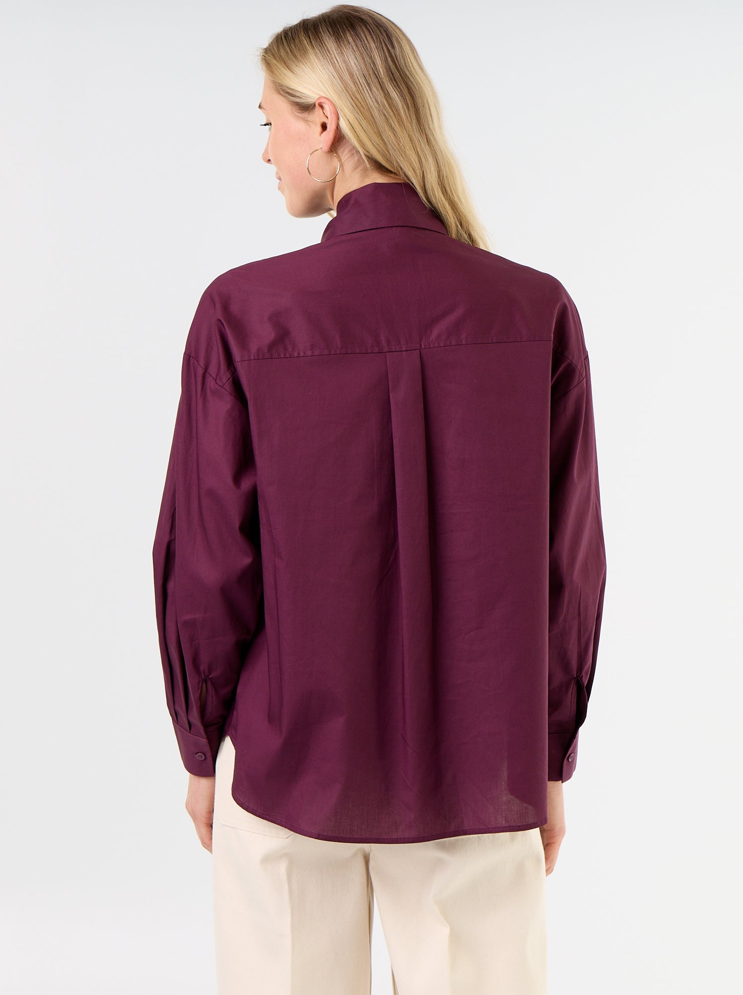 Chemise ample à manches longues et col lavallière - Rose (GHM63_2)