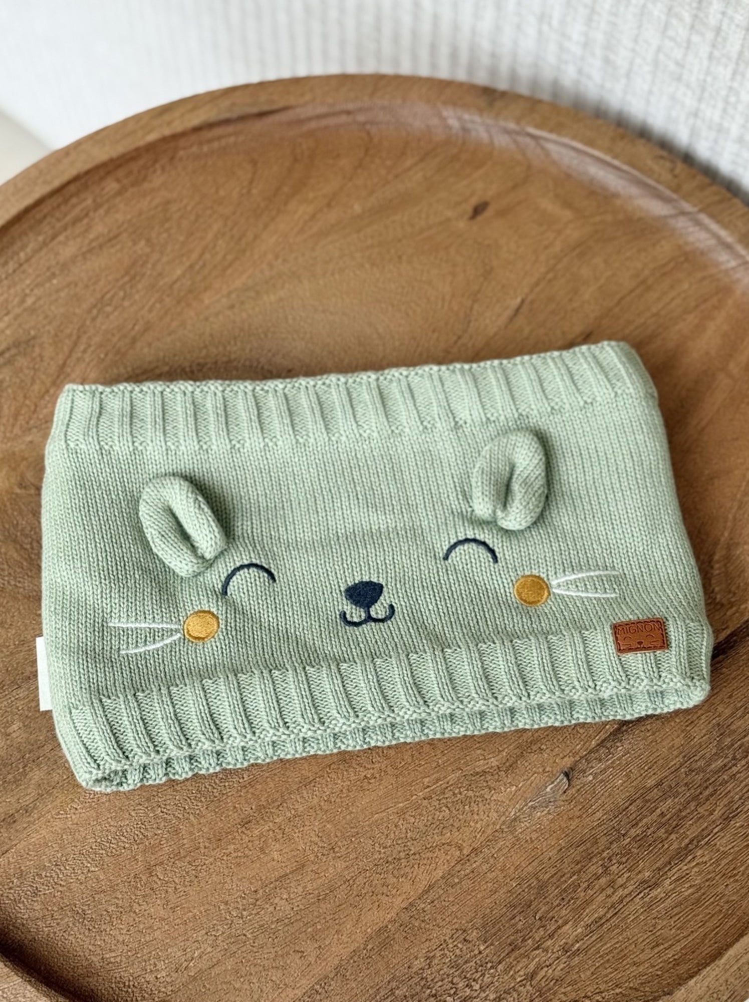 Cache cou enfant en tricot boavista - Kaki