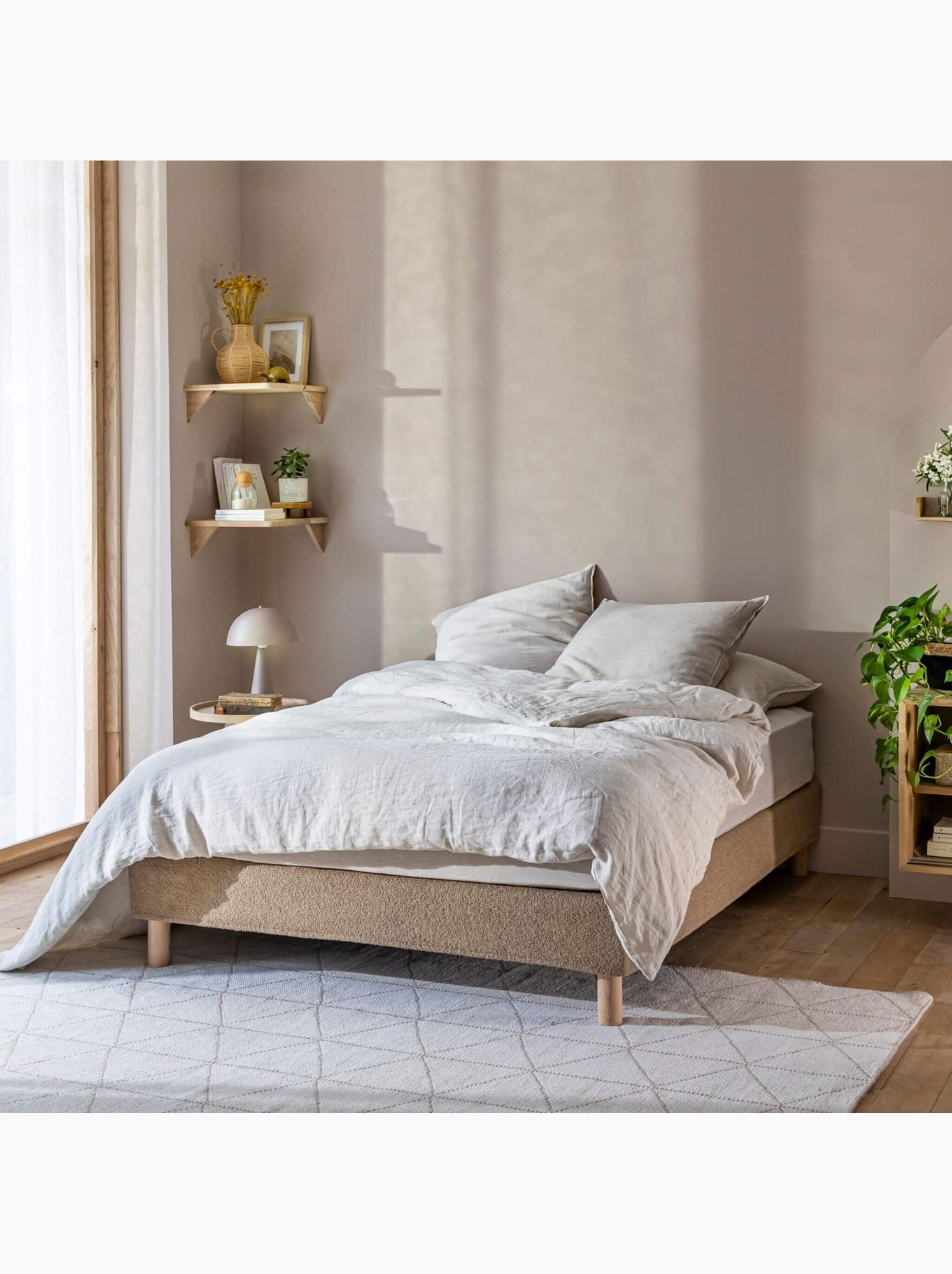 Cache-sommier bouclette - Beige