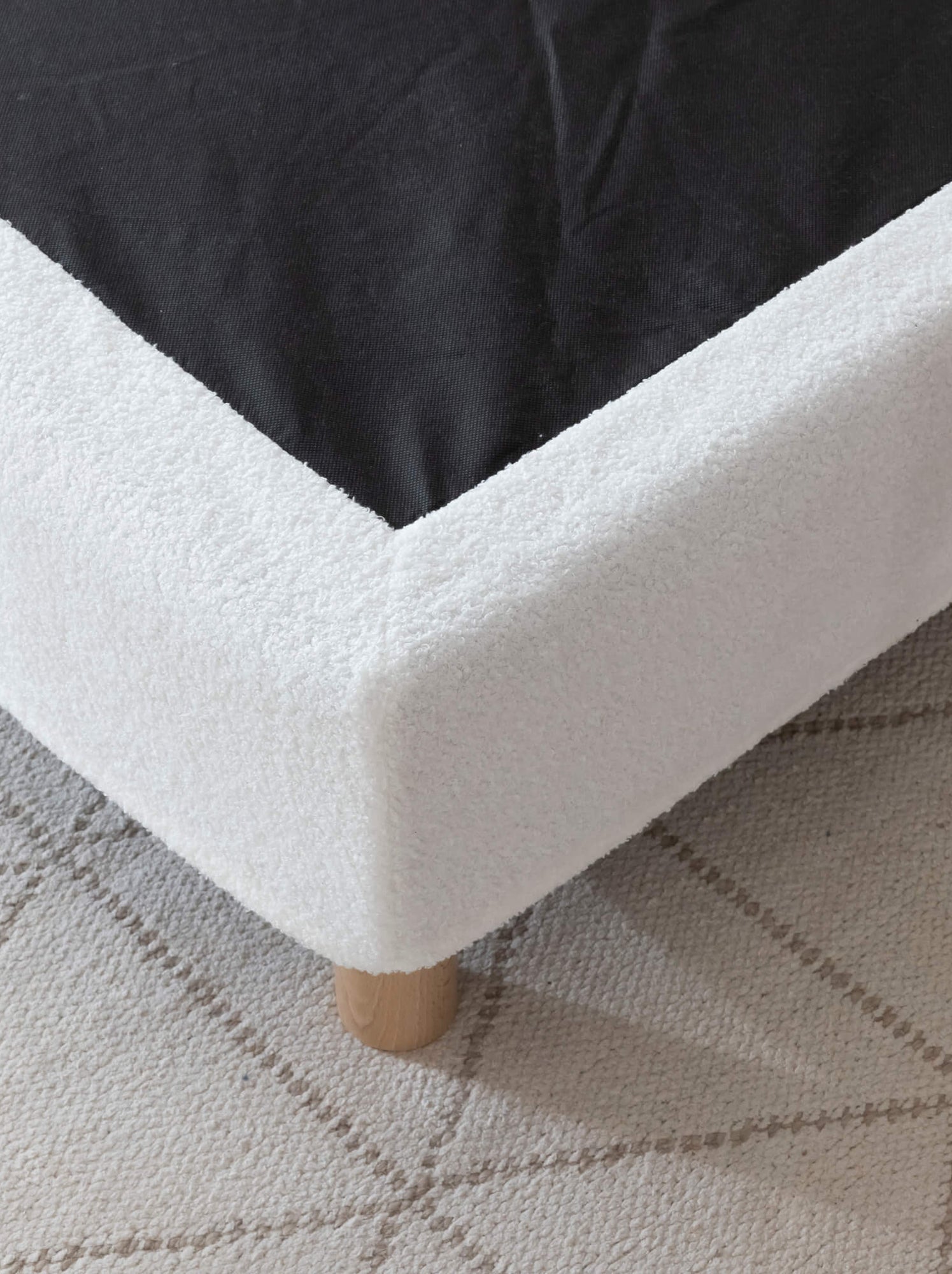 Cache-sommier bouclette - Blanc