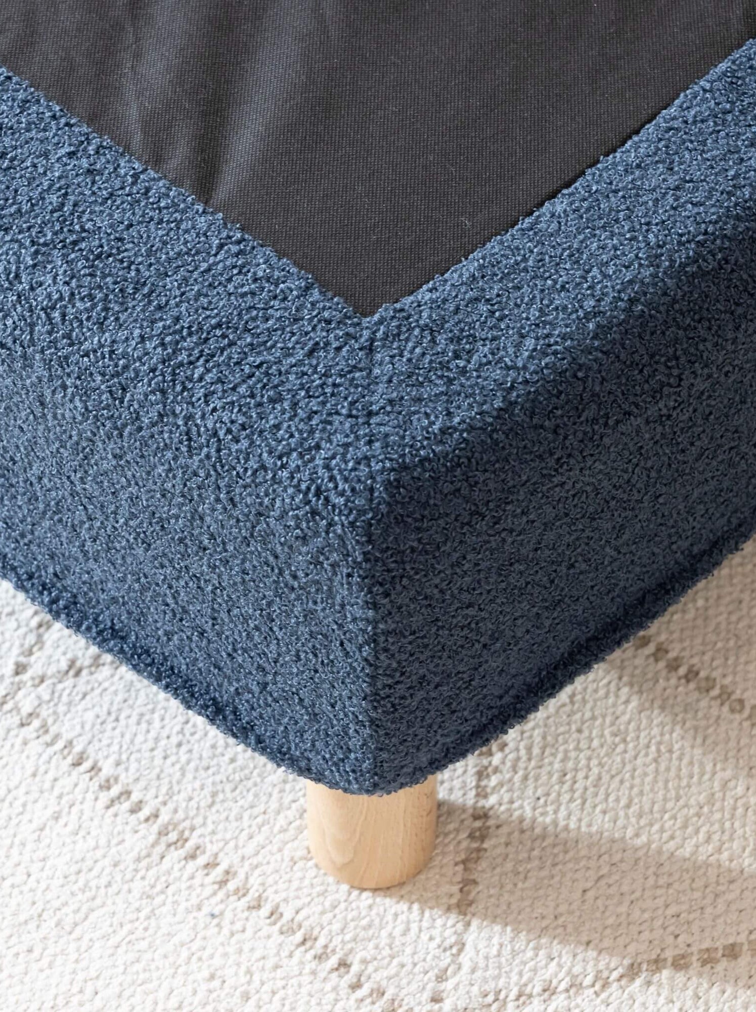 Cache-sommier bouclette - Bleu marine