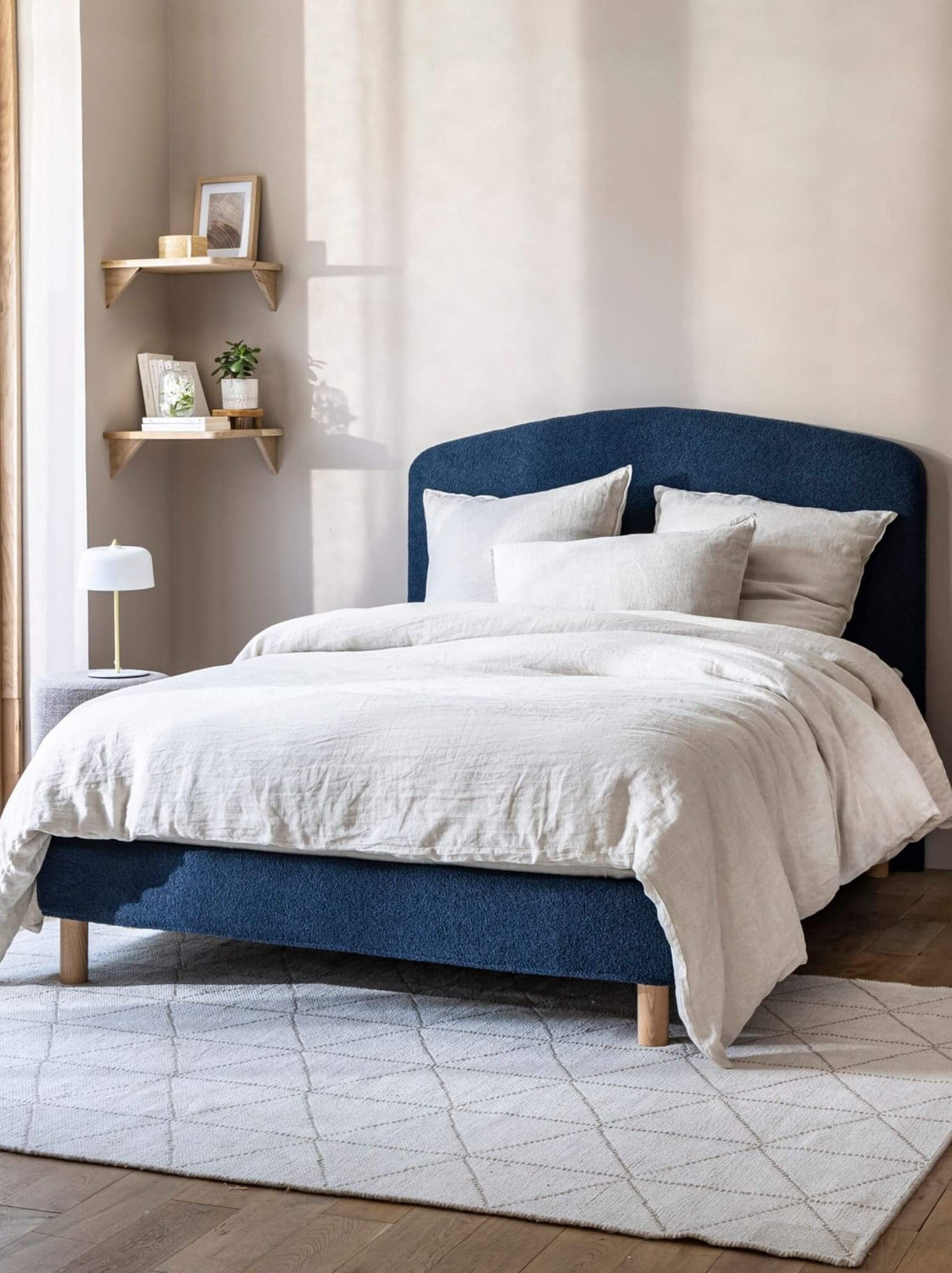 Cache-sommier bouclette - Bleu marine