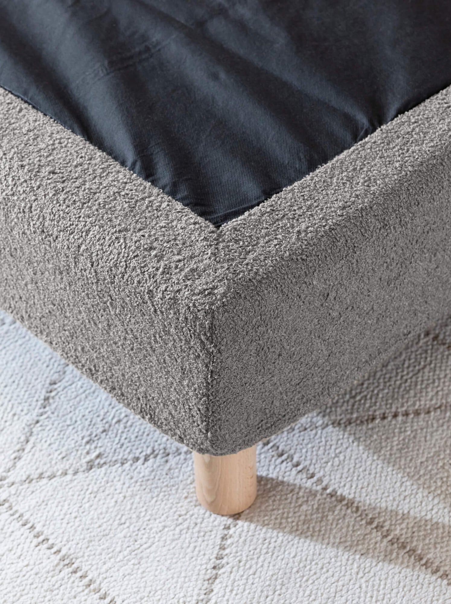 Cache-sommier bouclette - Gris foncé