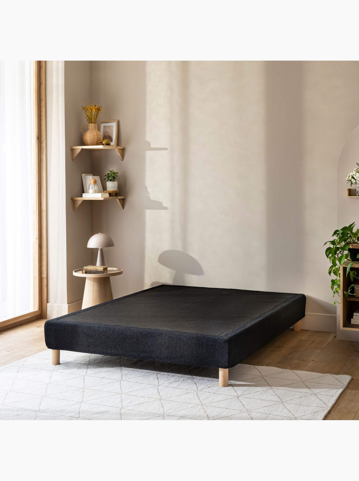 Cache-sommier bouclette - Noir