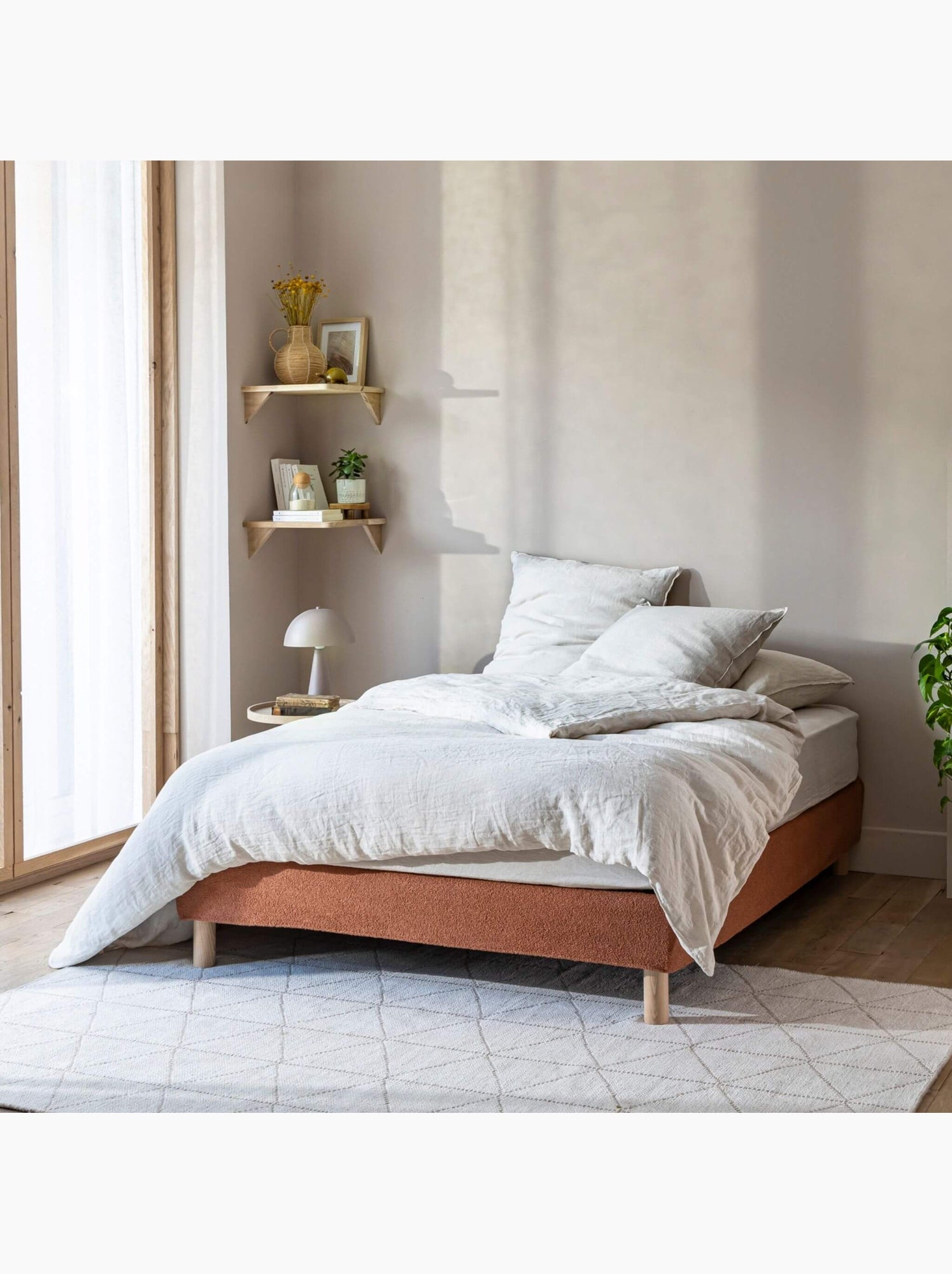Cache-sommier bouclette - Terracotta