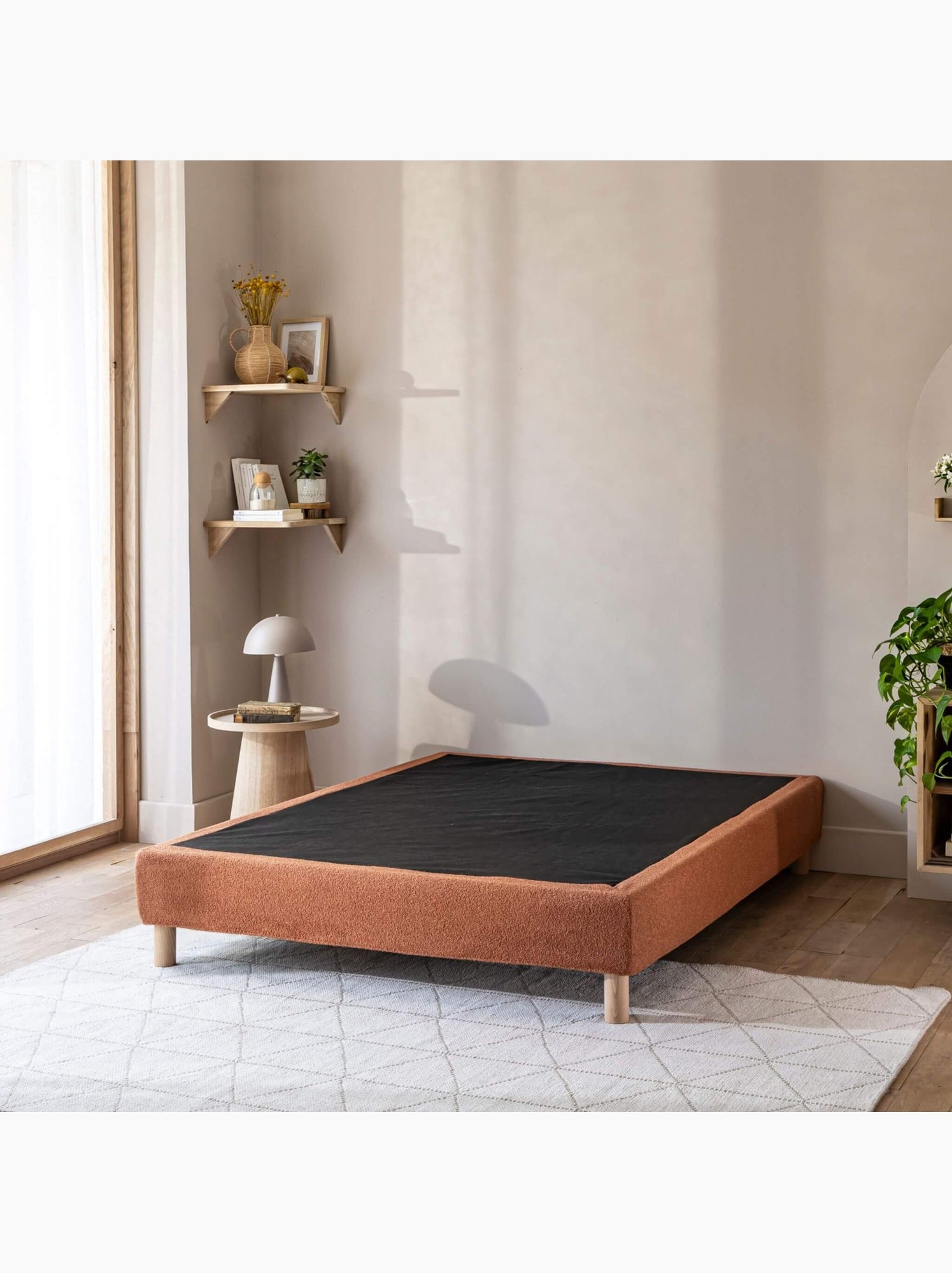 Cache-sommier bouclette - Terracotta