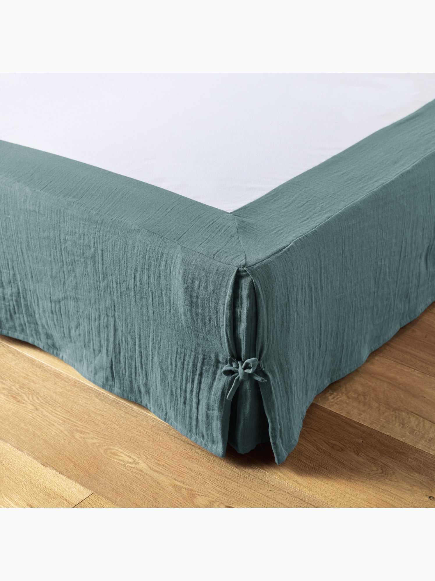 Cache-sommier – double gaze de coton 125 g/m² – gaïa - Bleu canard