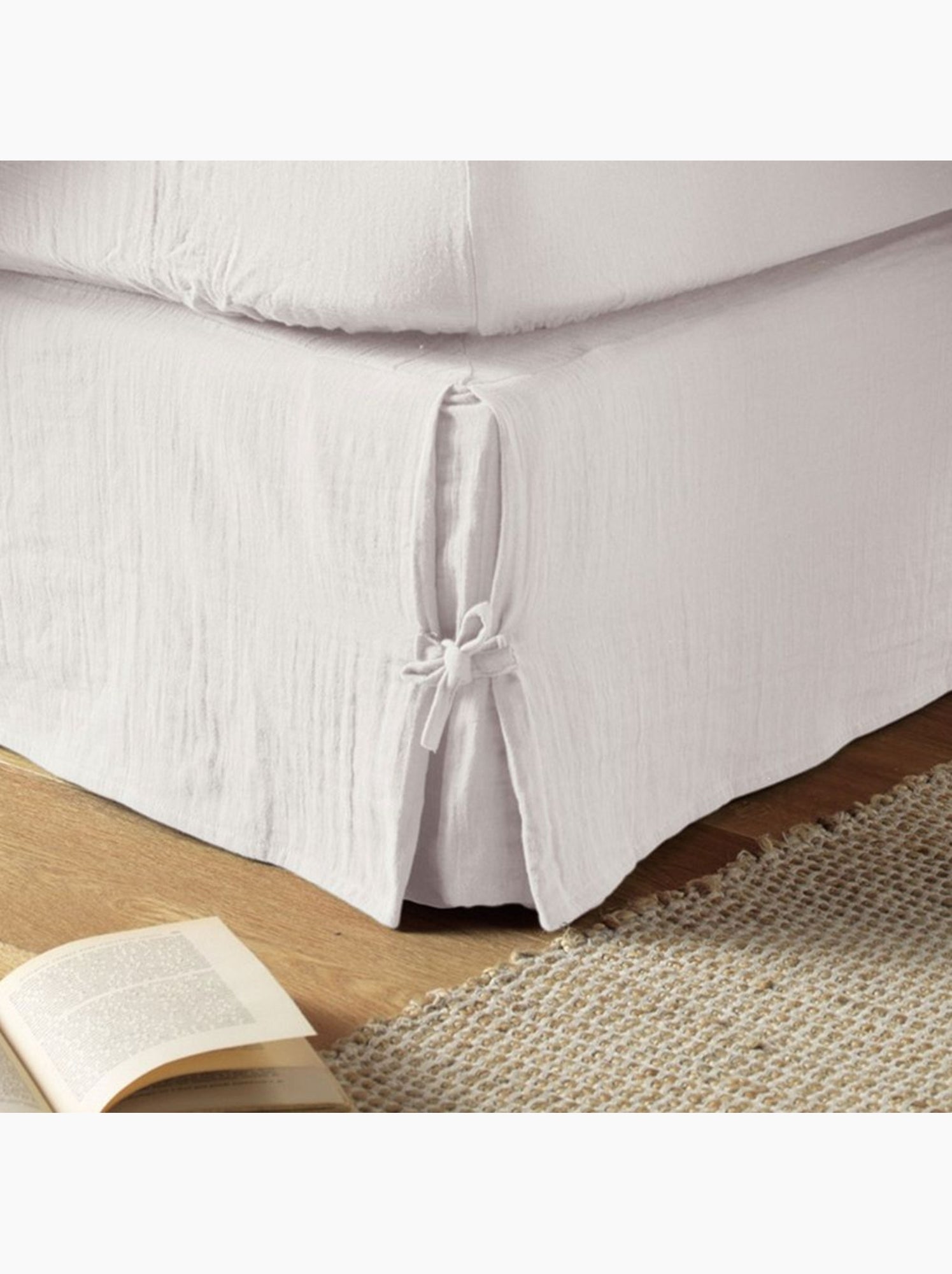 Cache sommier en double Gaze de coton - Blanc