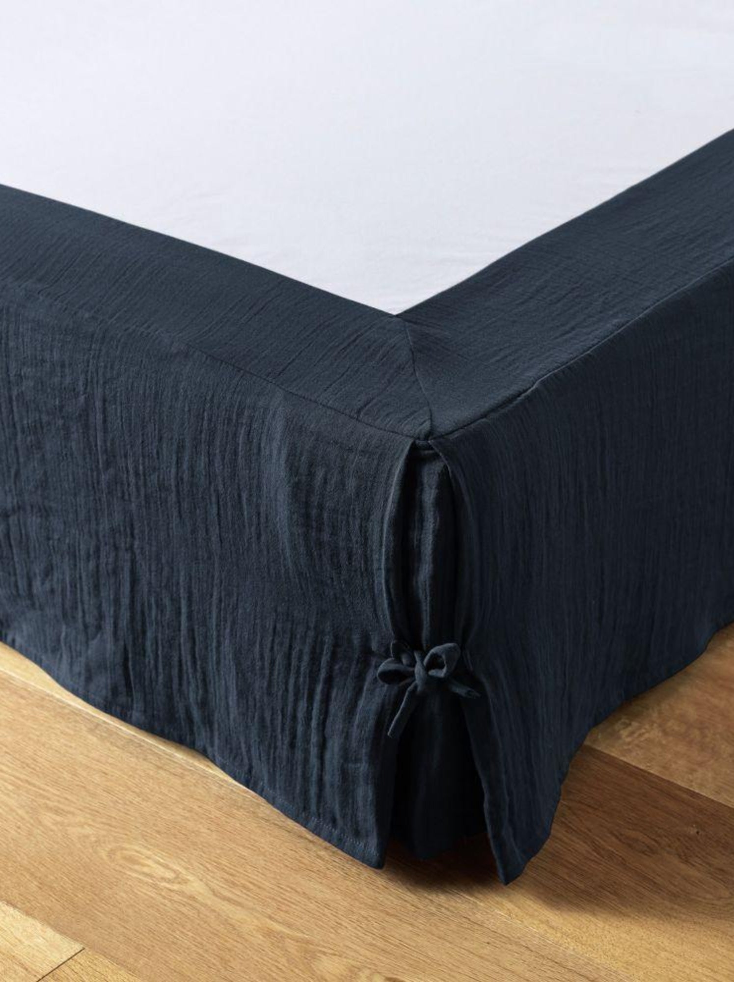 Cache sommier en double Gaze de coton - Bleu nuit