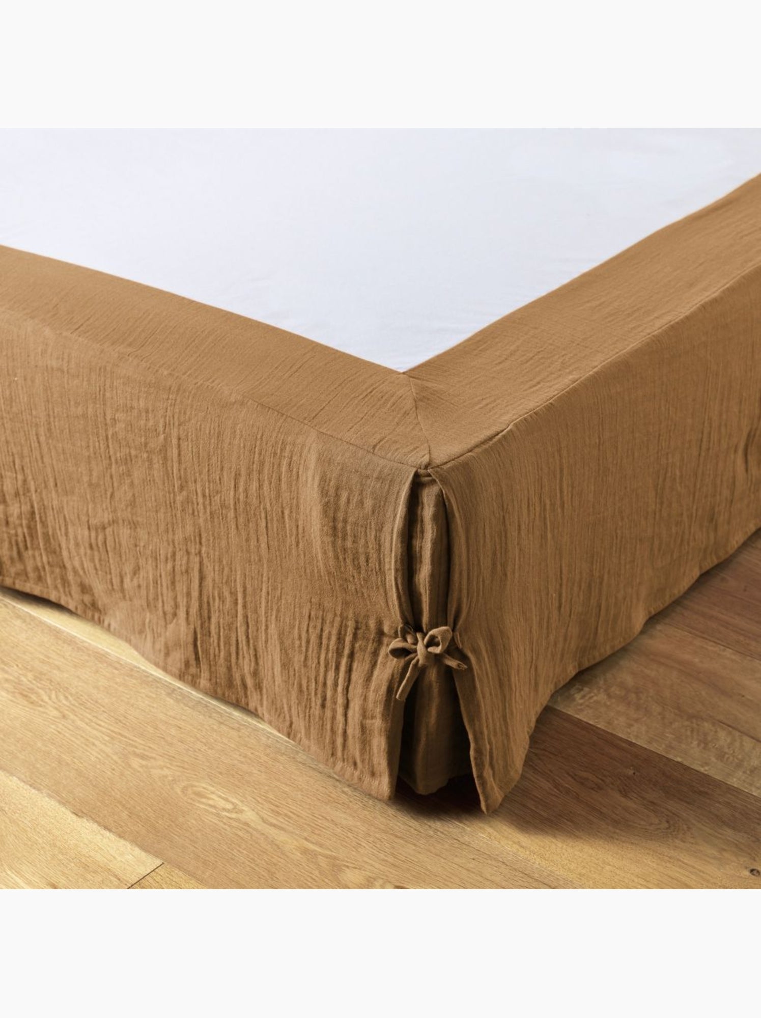 Cache sommier en double Gaze de coton - Camel
