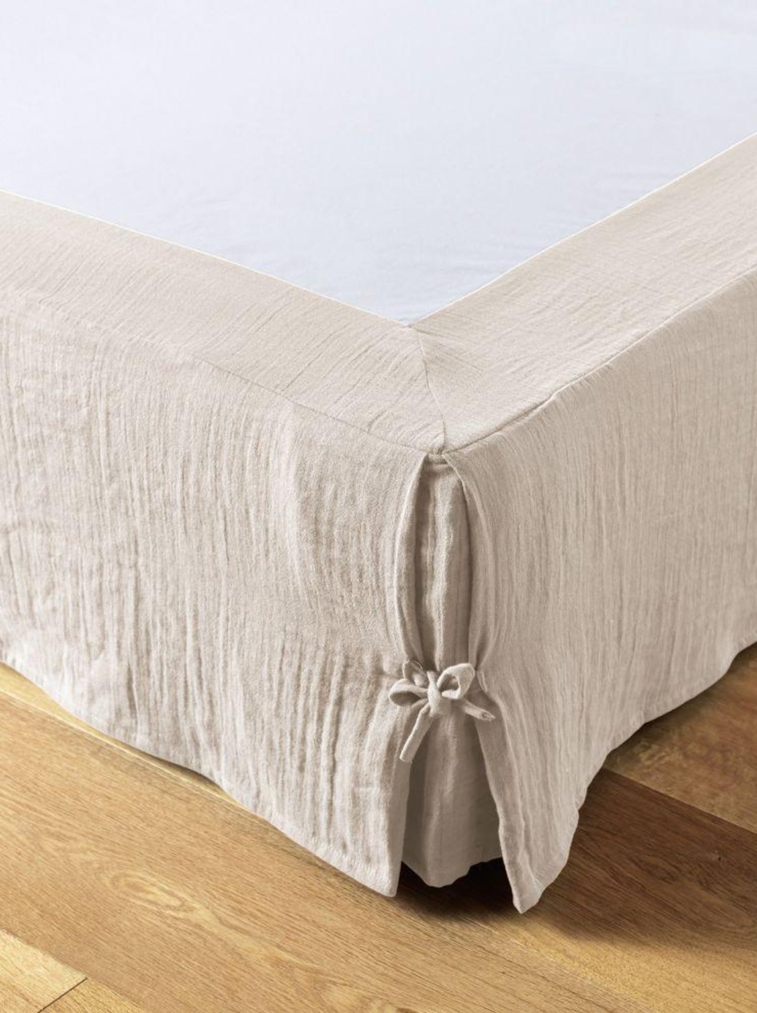 Cache sommier en double Gaze de coton - Marron clair