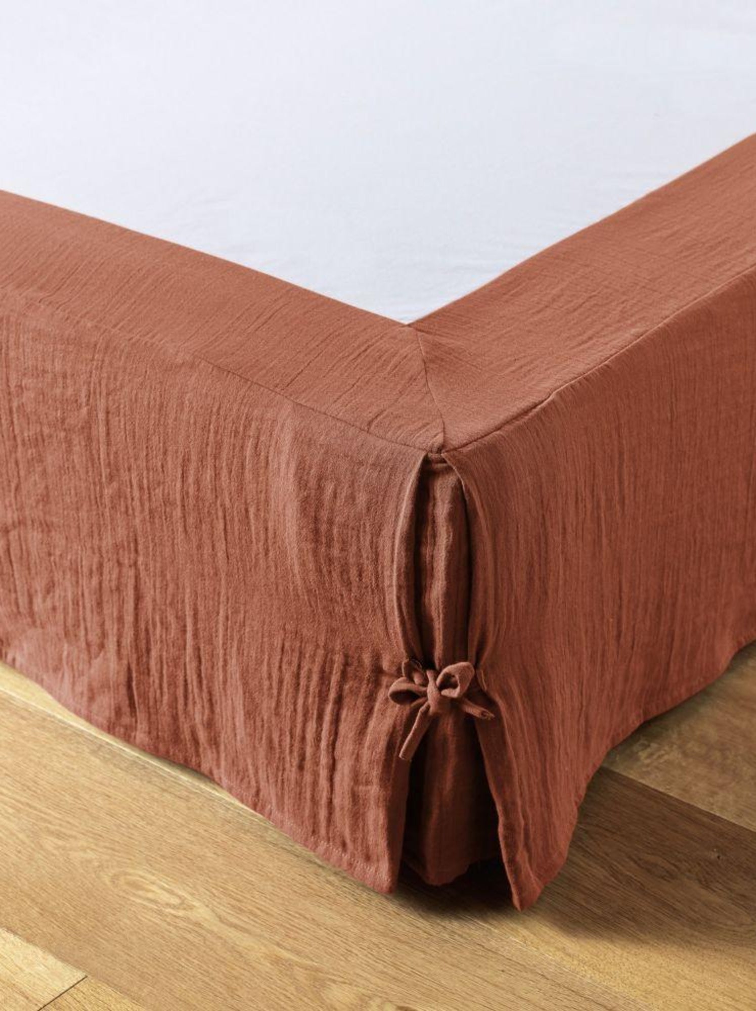 Cache sommier en double Gaze de coton - Orange