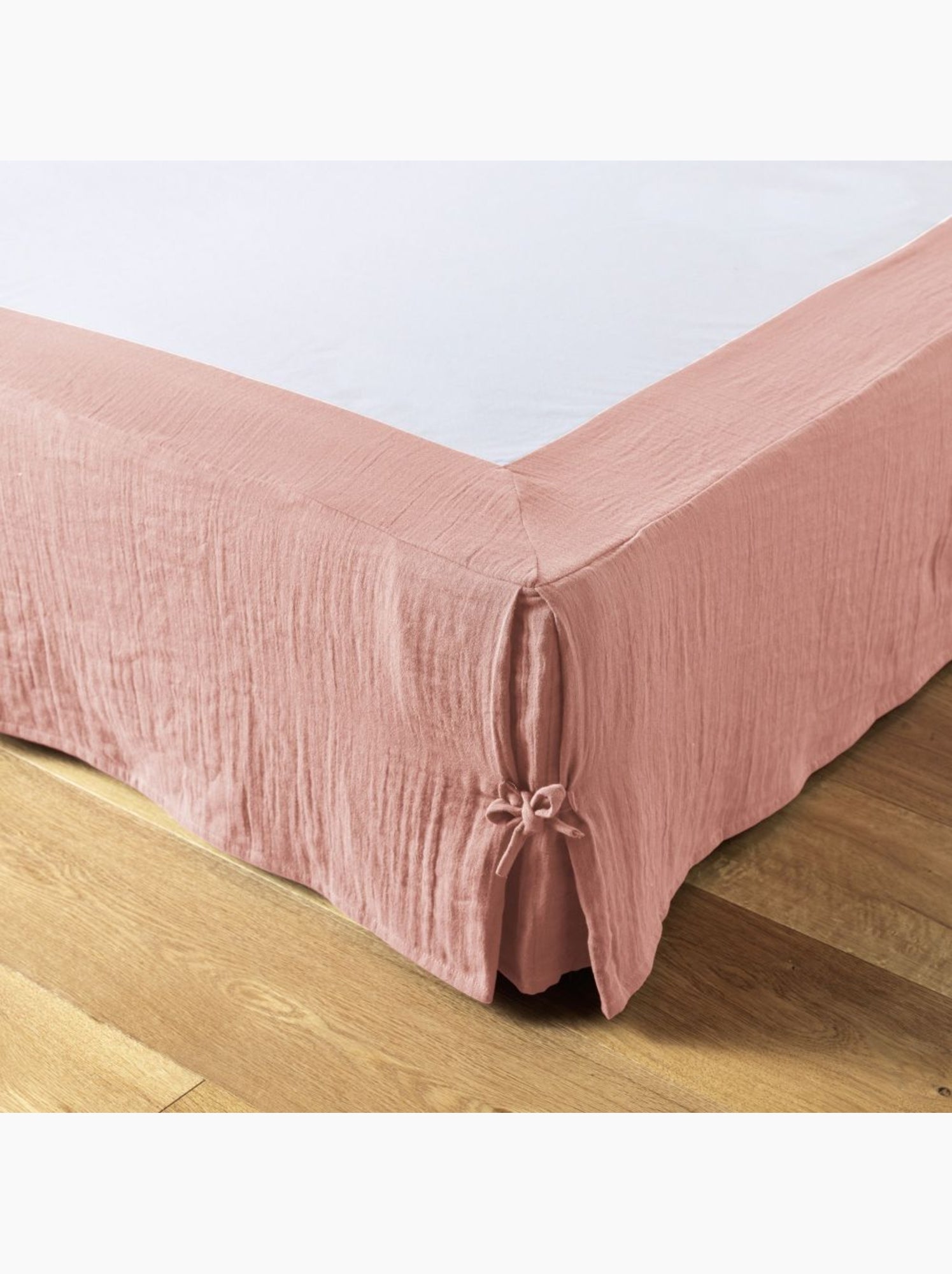 Cache sommier en double Gaze de coton - Rose foncé