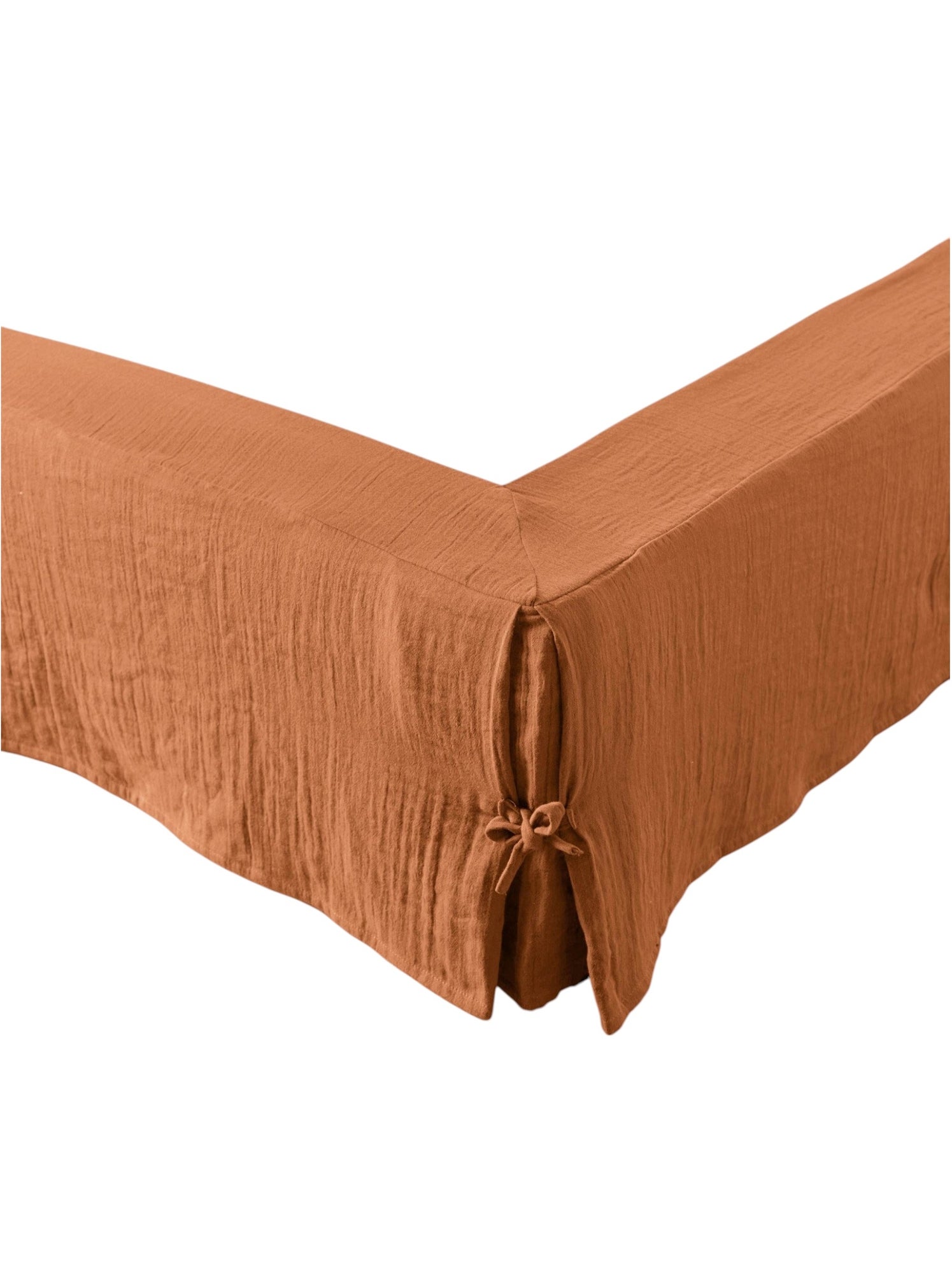 Cache sommier Gaze de coton gamme Gaia - Abricot