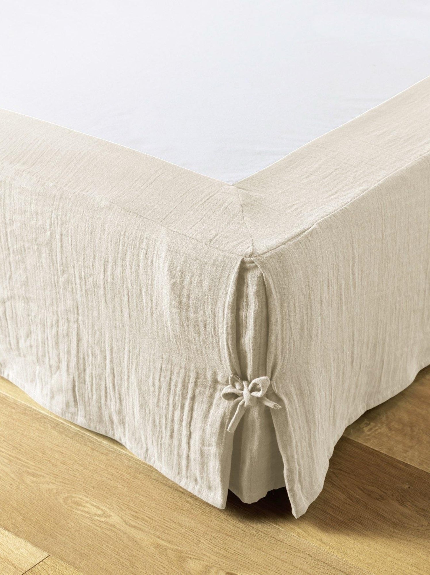 Cache sommier Gaze de coton gamme Gaia - Beige