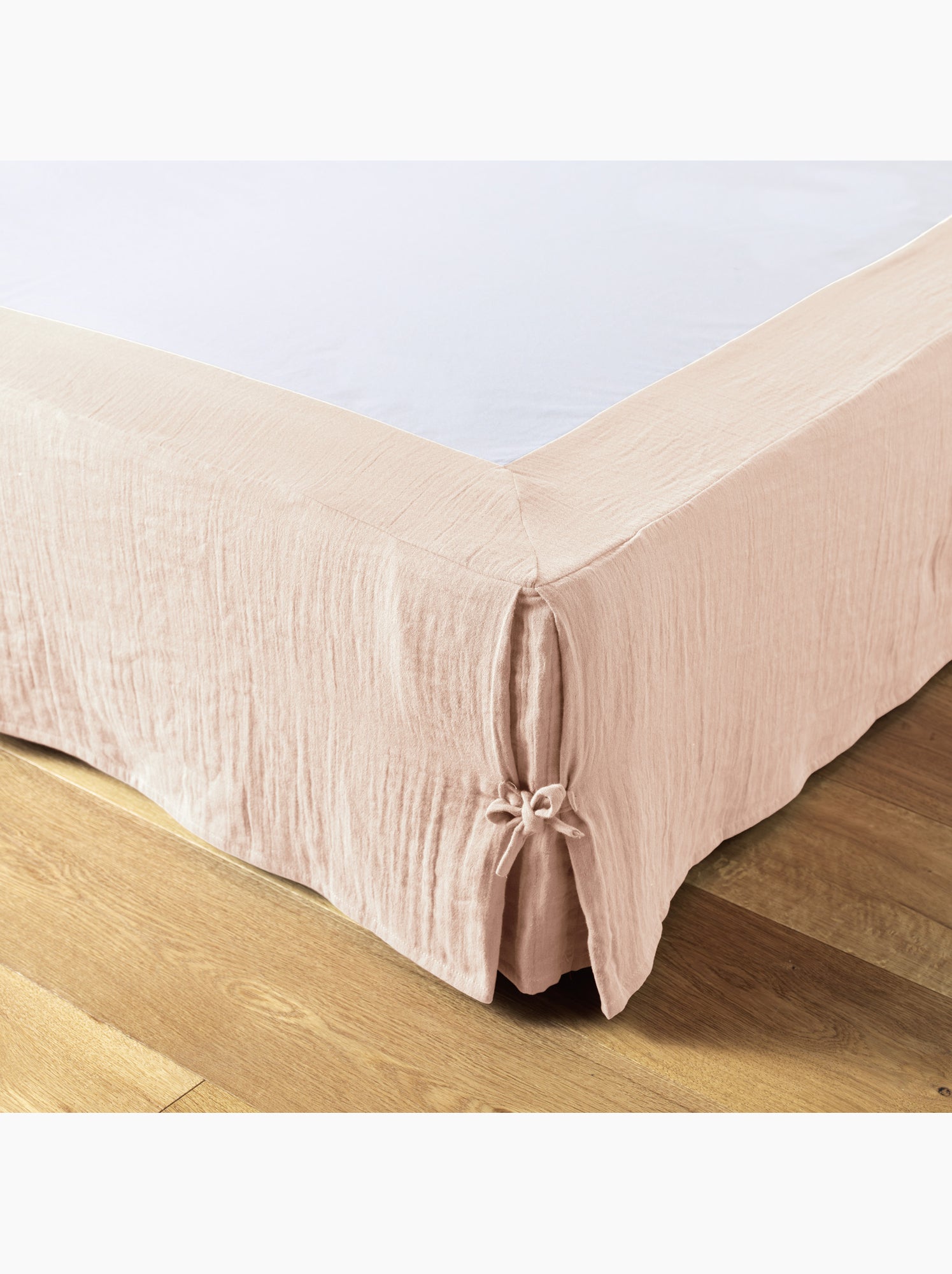 Cache sommier Gaze de coton gamme Gaia - Gris clair