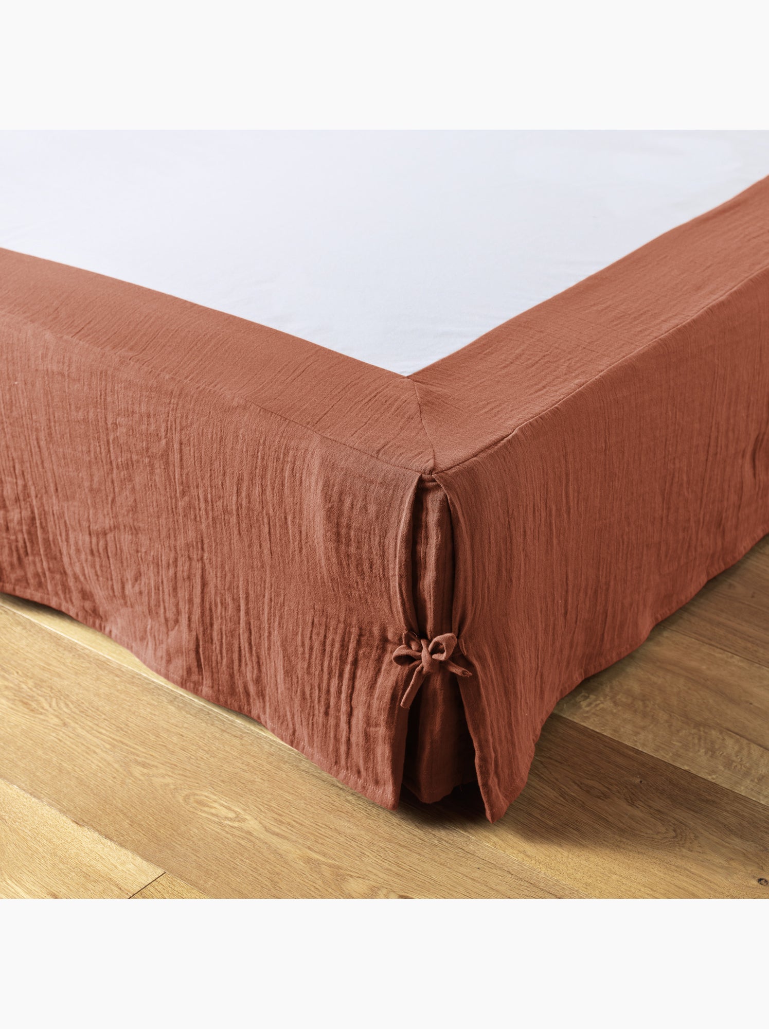 Cache sommier Gaze de coton gamme Gaia - Terracotta
