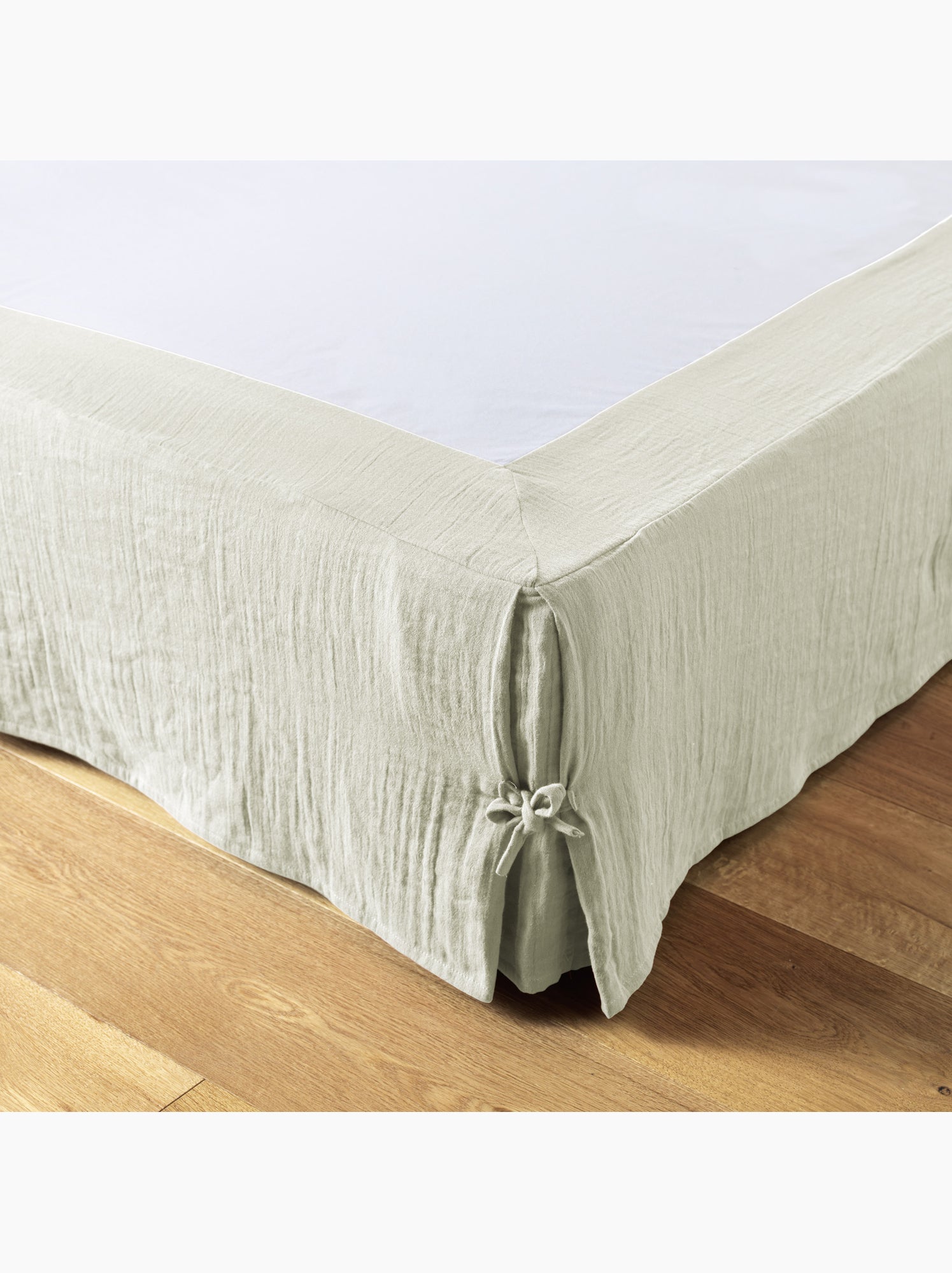 Cache sommier Gaze de coton gamme Gaia - Vert d'eau