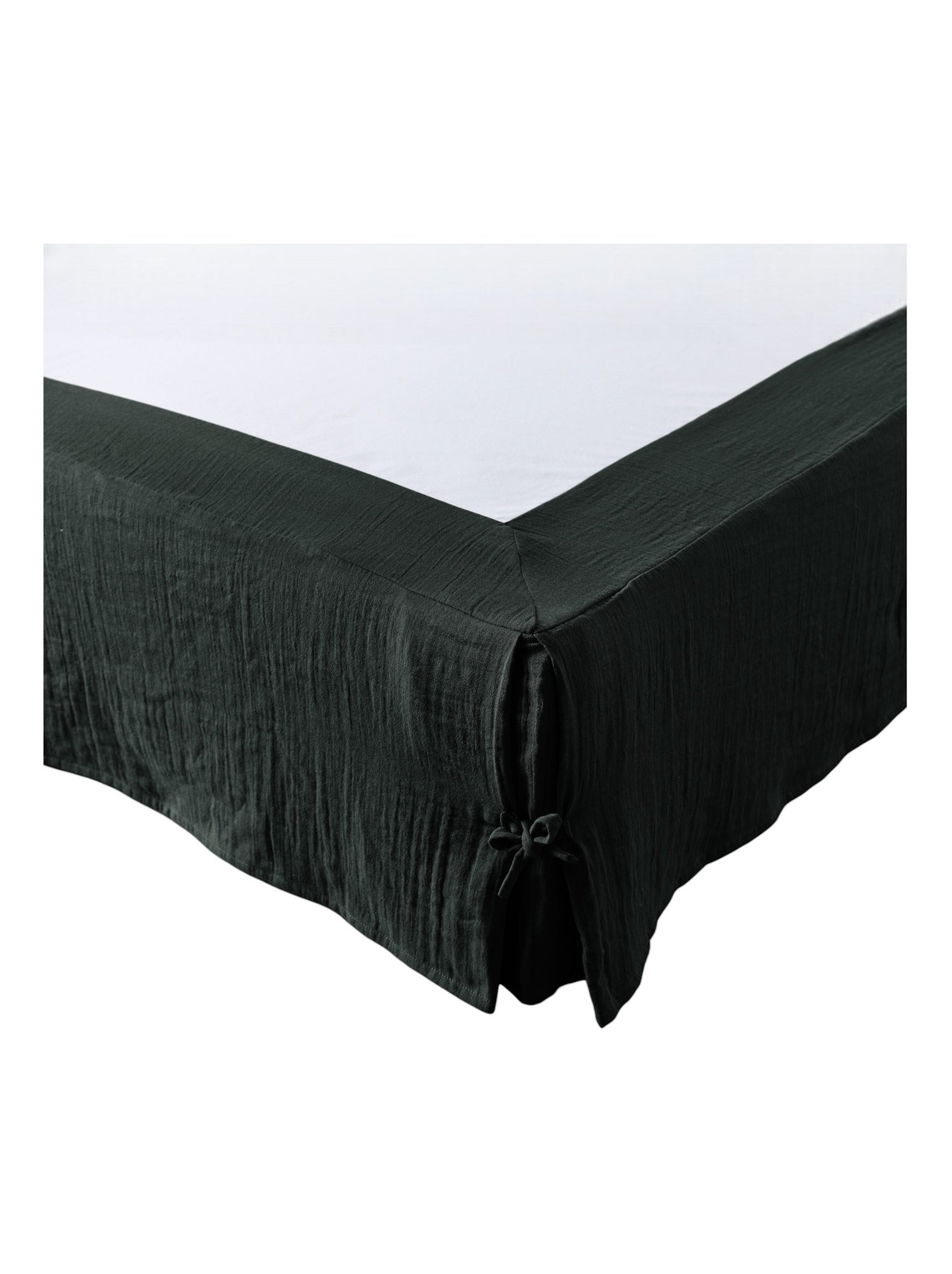 Cache sommier Gaze de coton gamme Gaia - Vert sapin