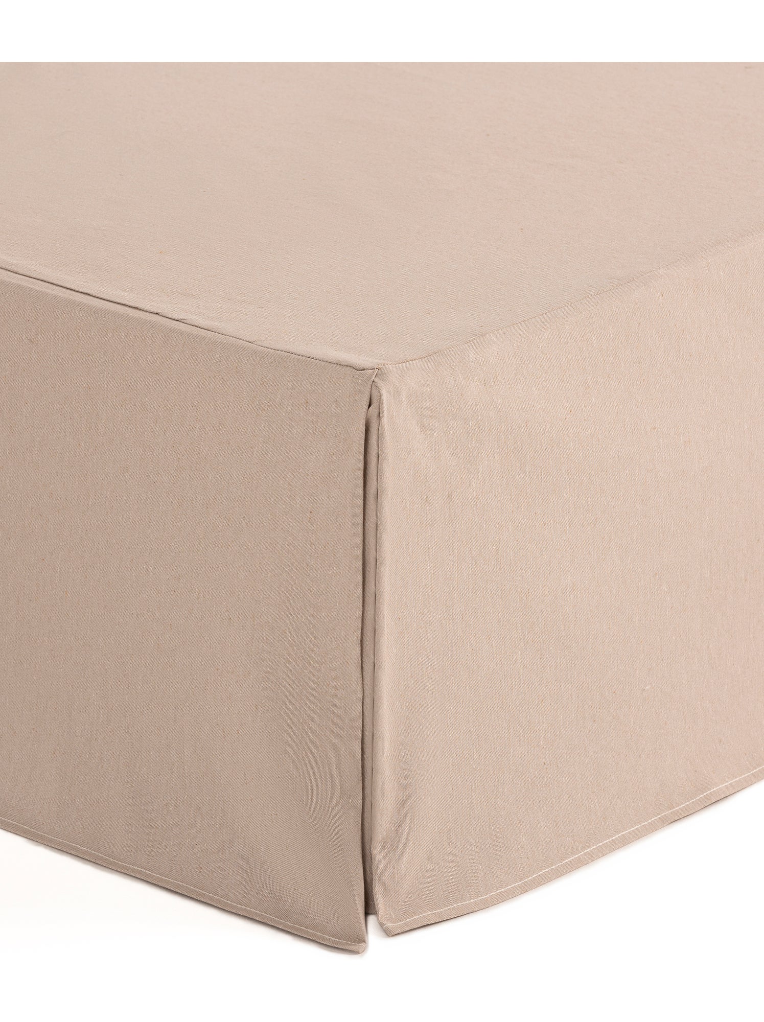 Cache-sommier, jupe de lit protectrice. Housse de sommier unie - Gamusi. - Beige