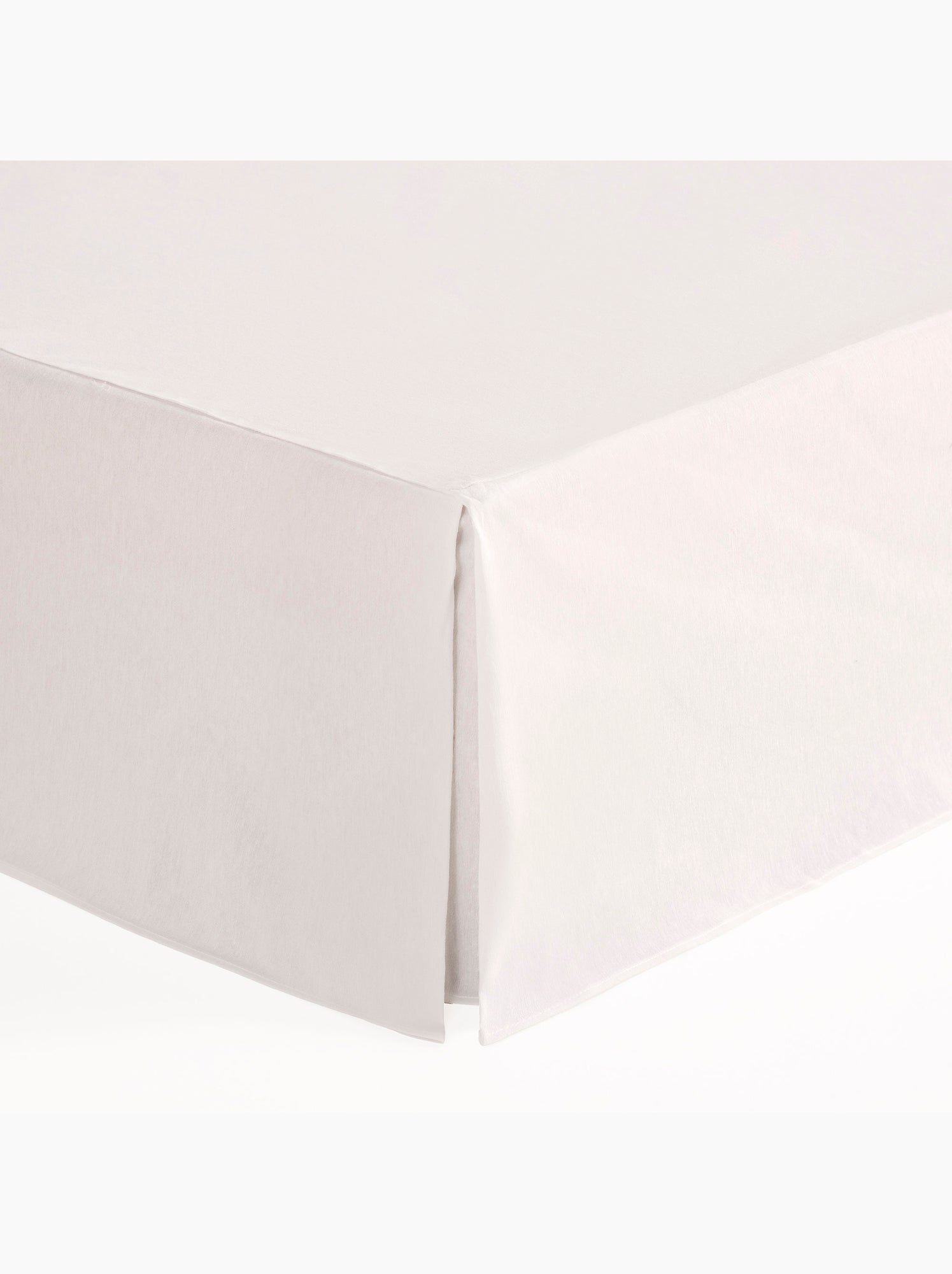 Cache-sommier, jupe de lit protectrice. Housse de sommier unie - Gamusi. - Blanc
