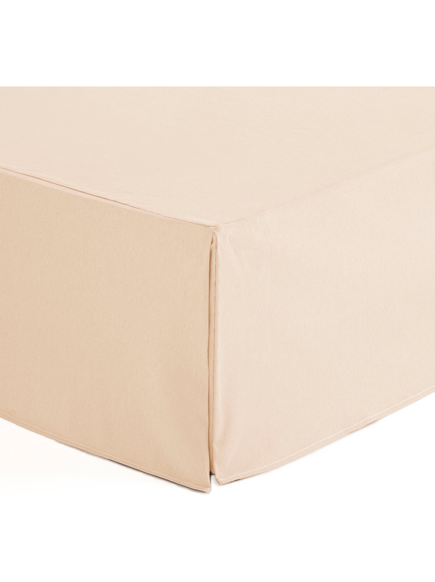 Cache-sommier, jupe de lit protectrice. Housse de sommier unie - Gamusi. - Ecru