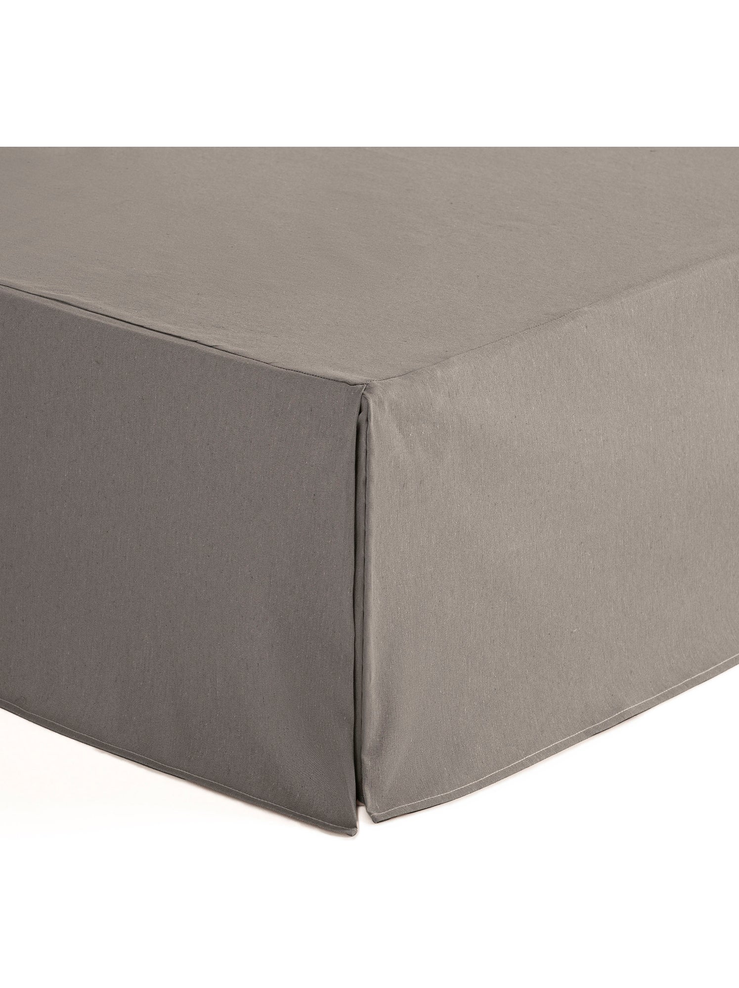 Cache-sommier, jupe de lit protectrice. Housse de sommier unie - Gamusi. - Gris