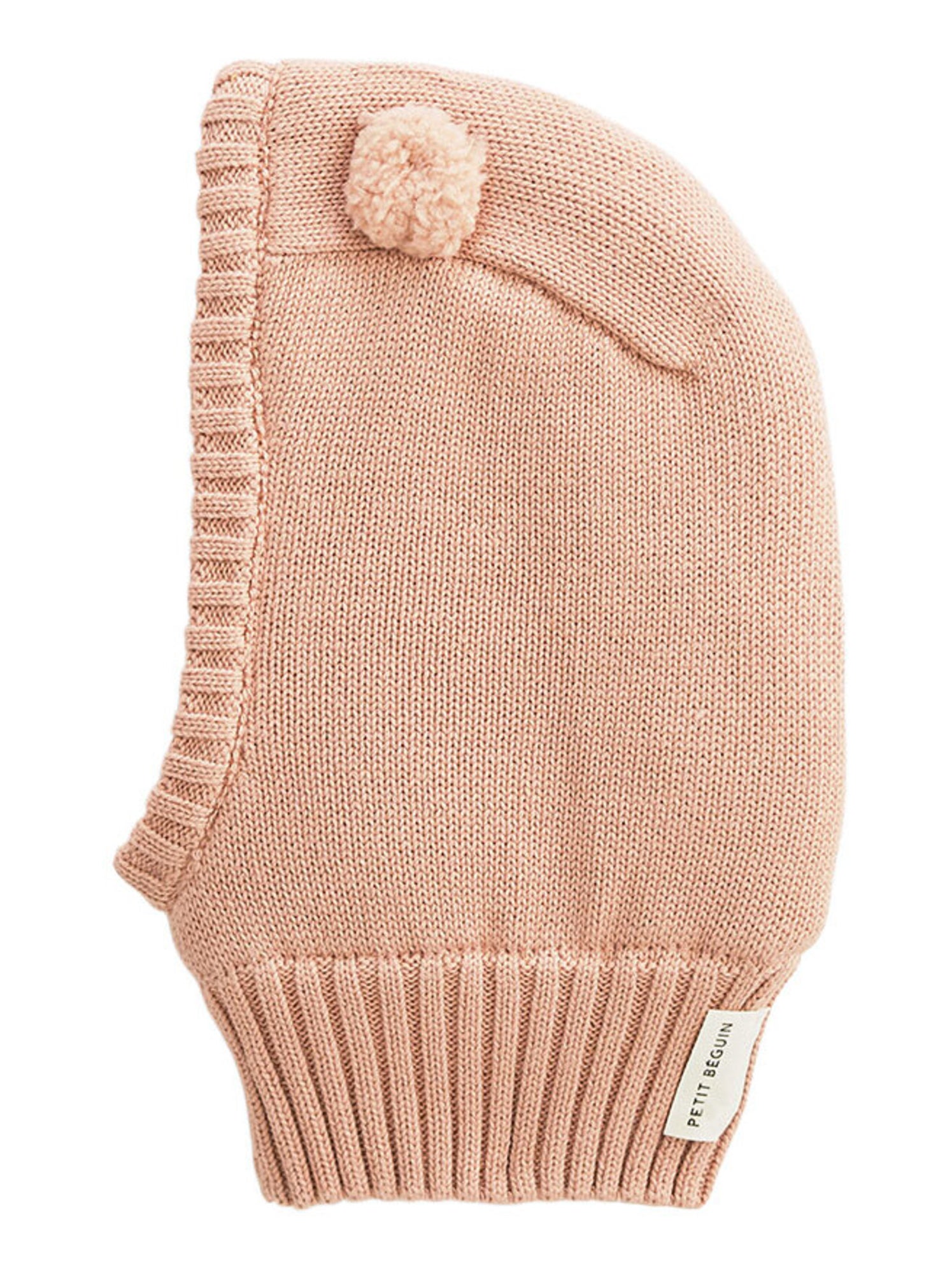 Cagoule bébé en tricot esmée - Rose