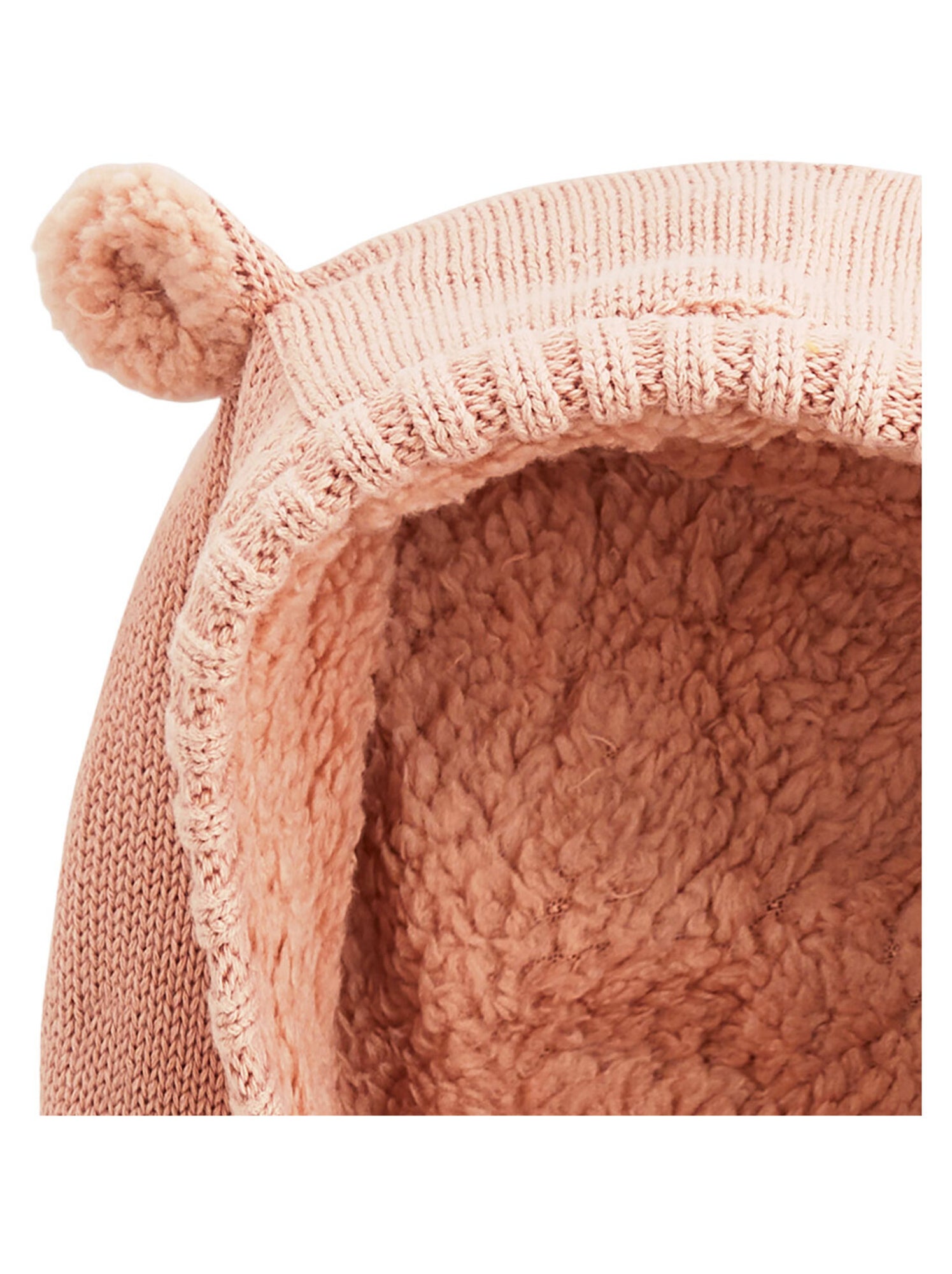 Cagoule bébé en tricot esmée - Rose