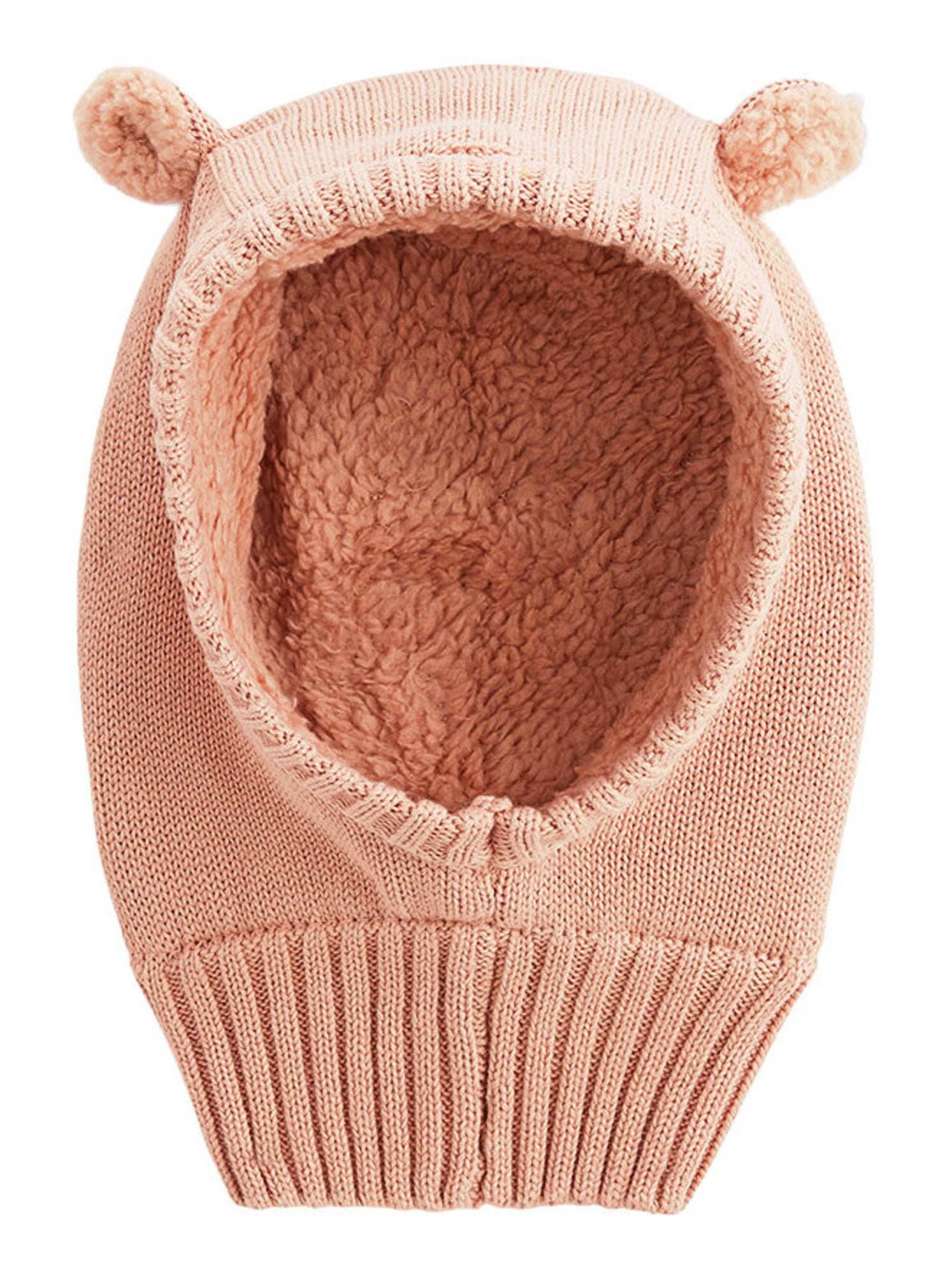 Cagoule bébé en tricot esmée - Rose