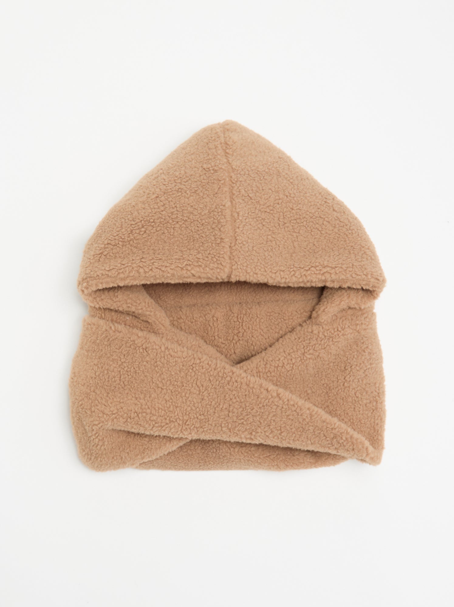 Cagoule écharpe avec effet moutonné - Beige