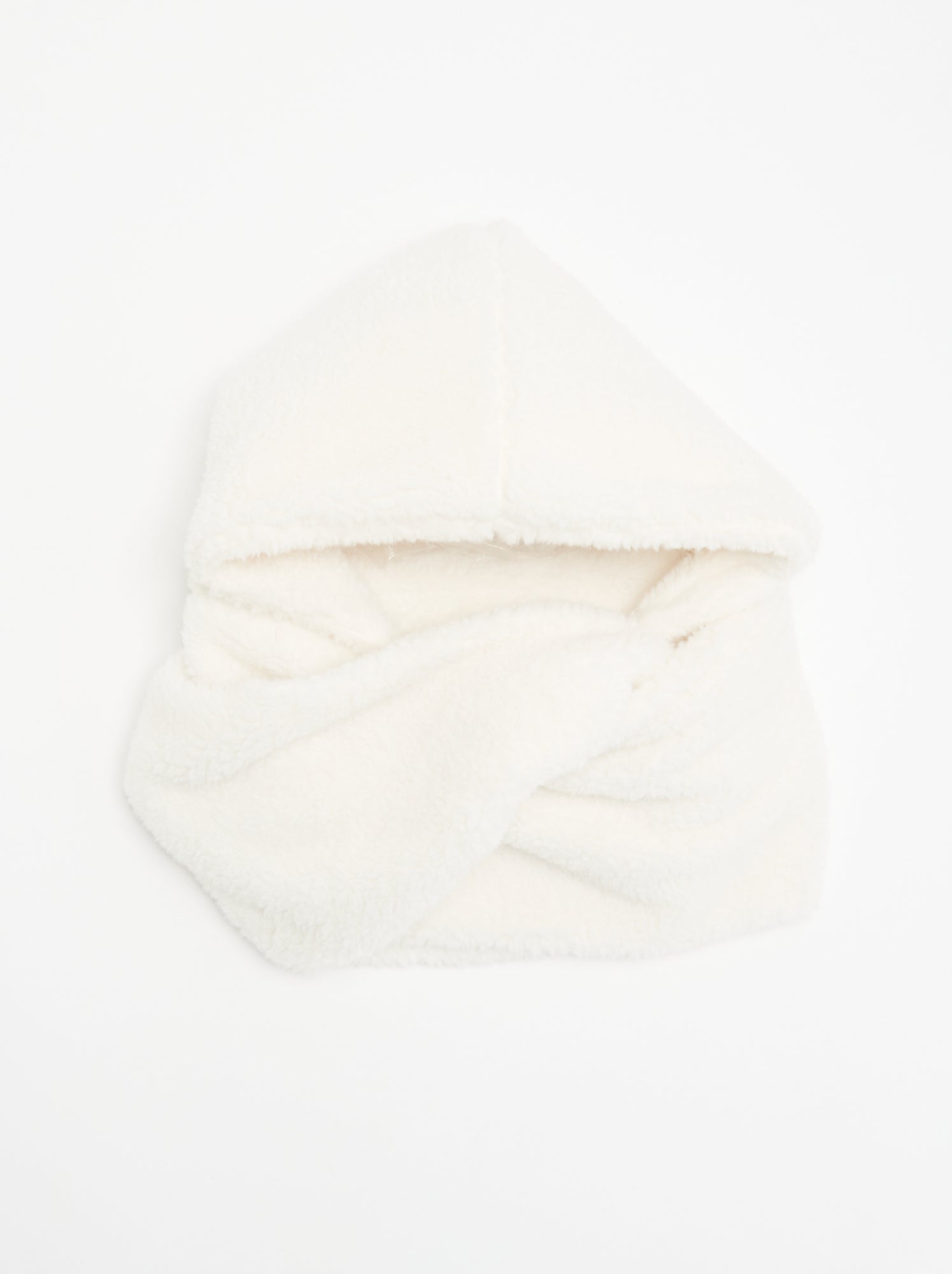 Cagoule écharpe avec effet moutonné - Blanc