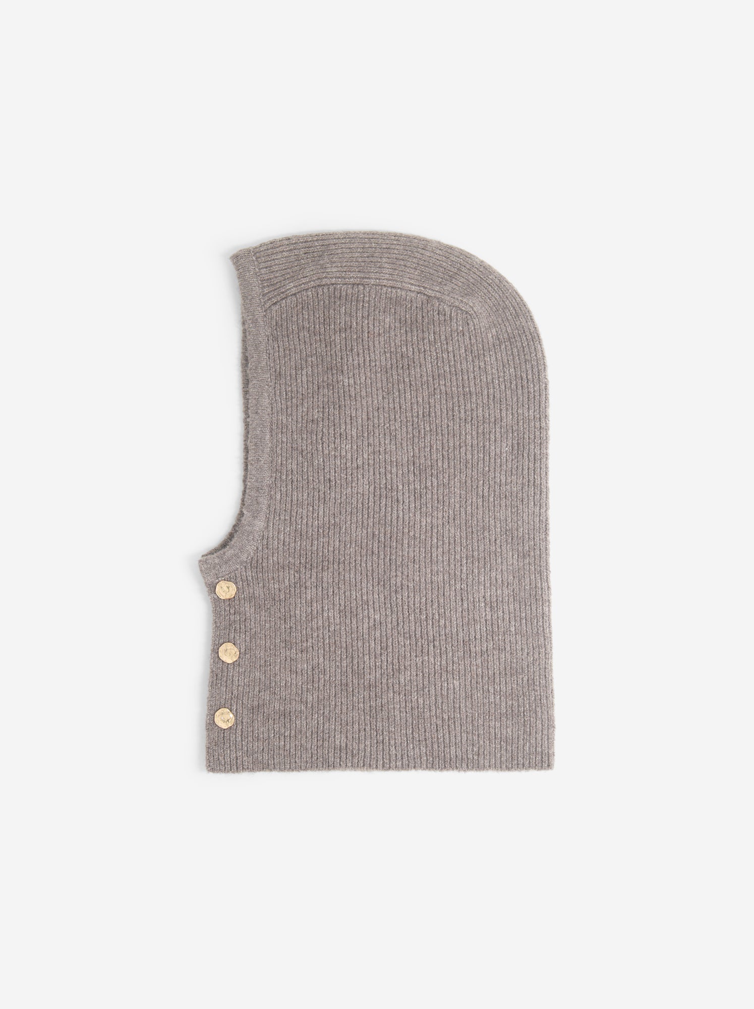 Cagoule en maille avec boutons dorés - Beige (GHN64_1)