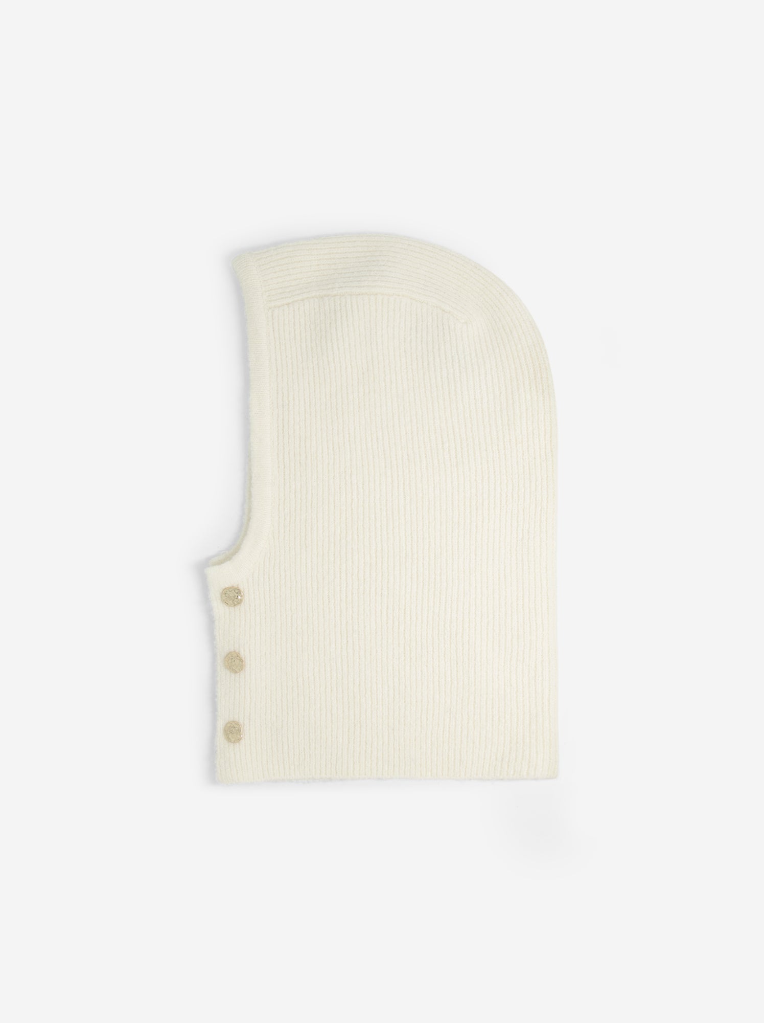 Cagoule en maille avec boutons dorés - Beige (GHN64_3)