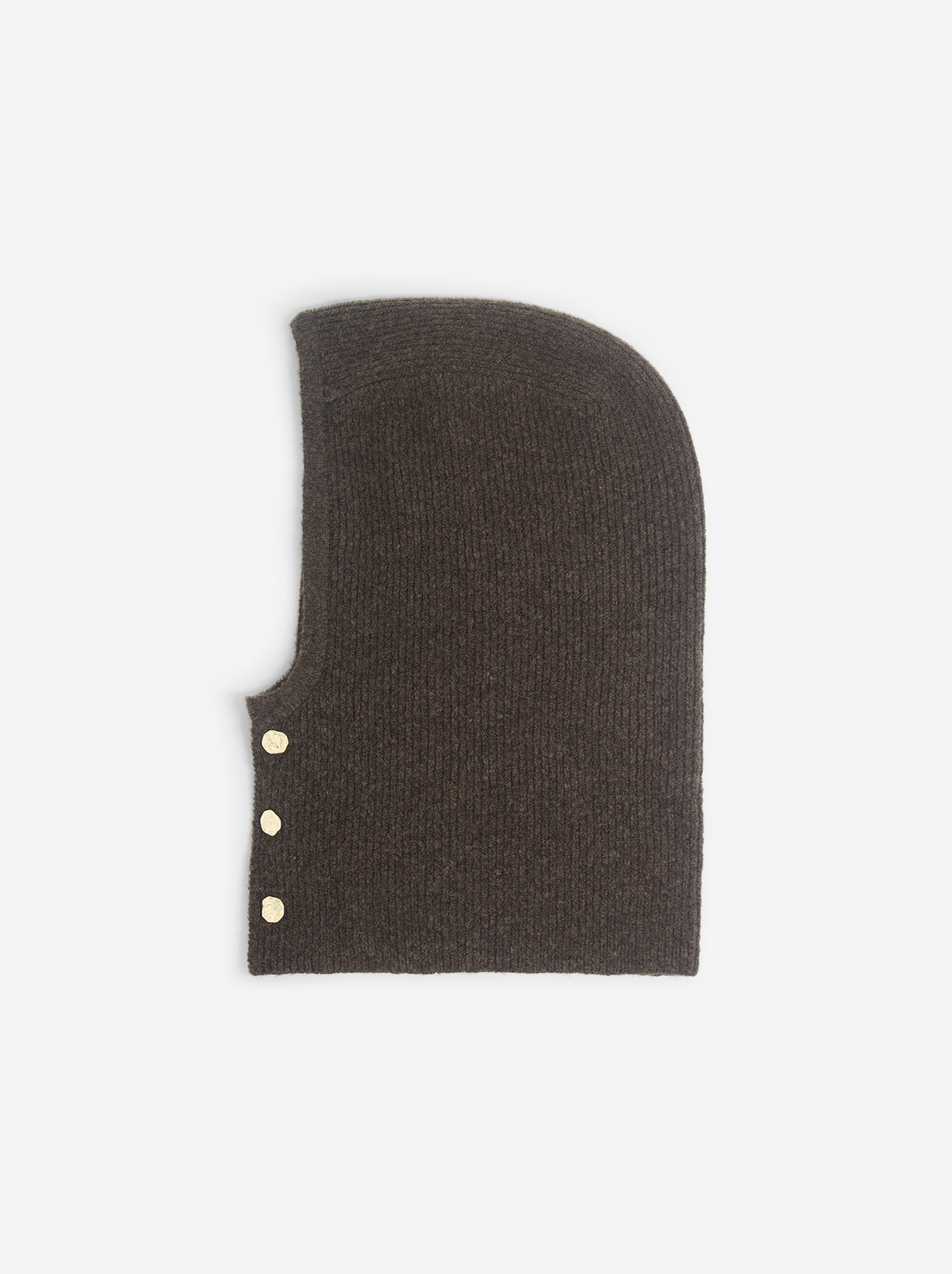 Cagoule en maille avec boutons dorés - Marron