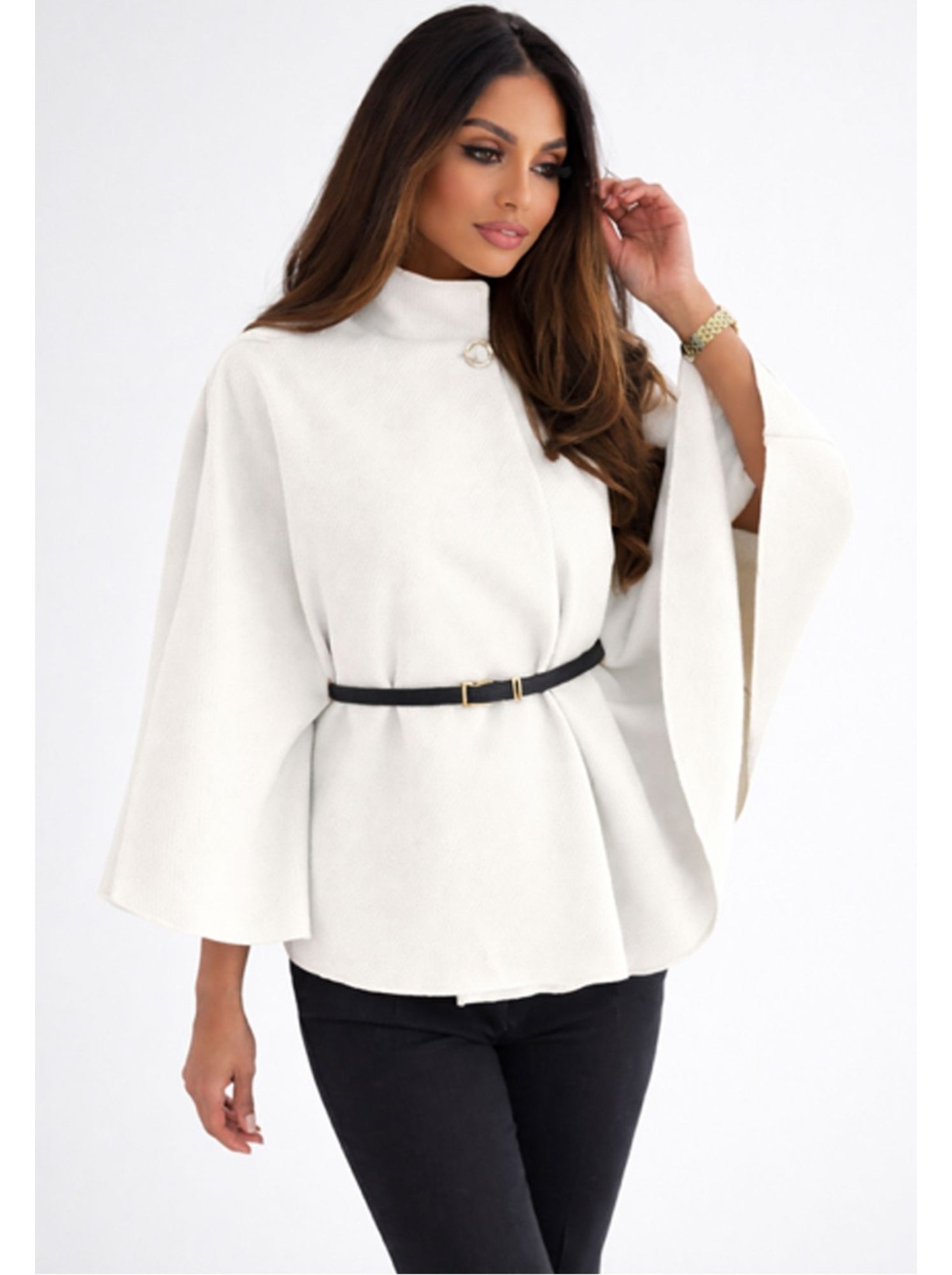 Cape poncho kebello - Blanc