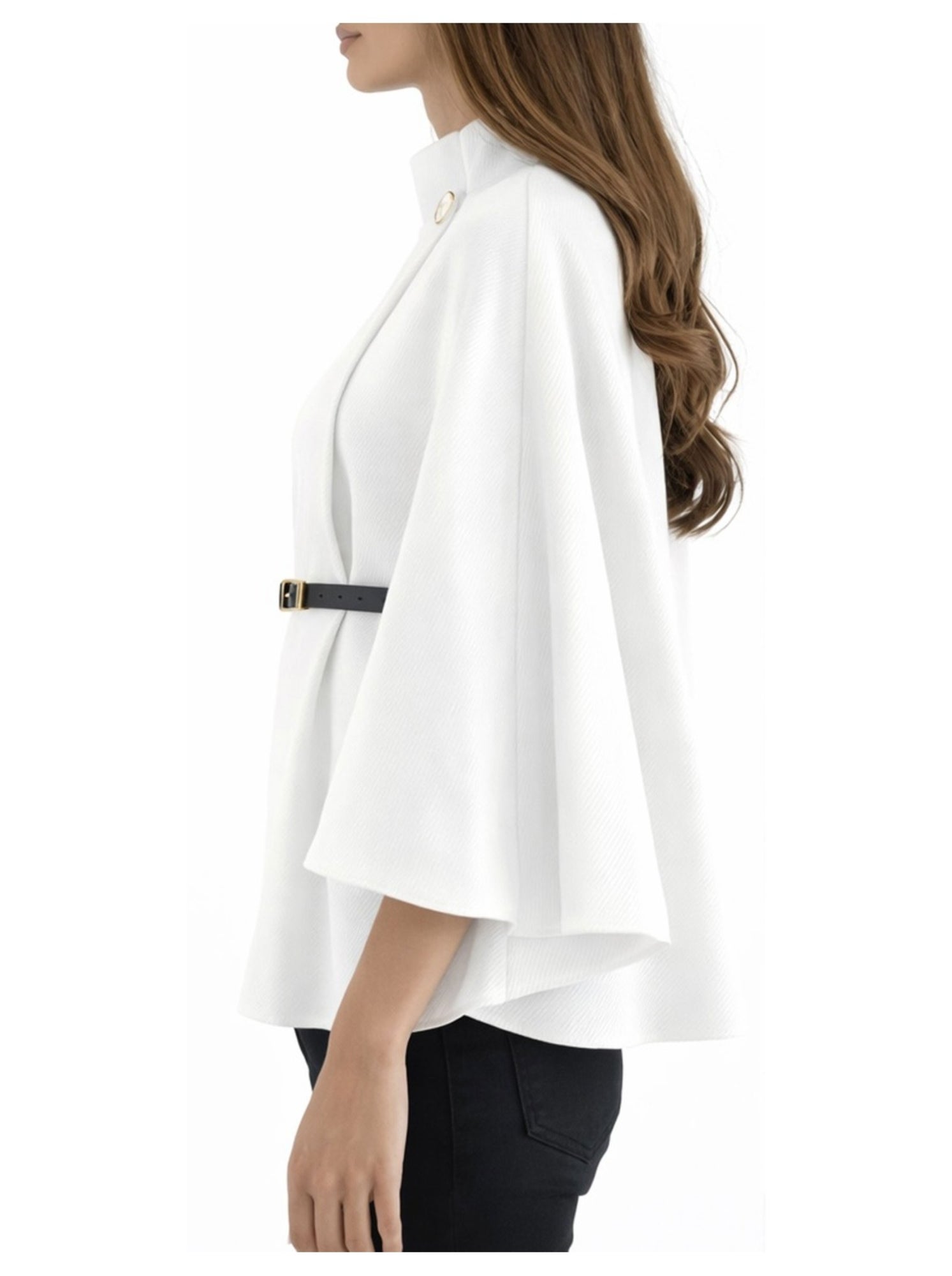 Cape poncho kebello - Blanc