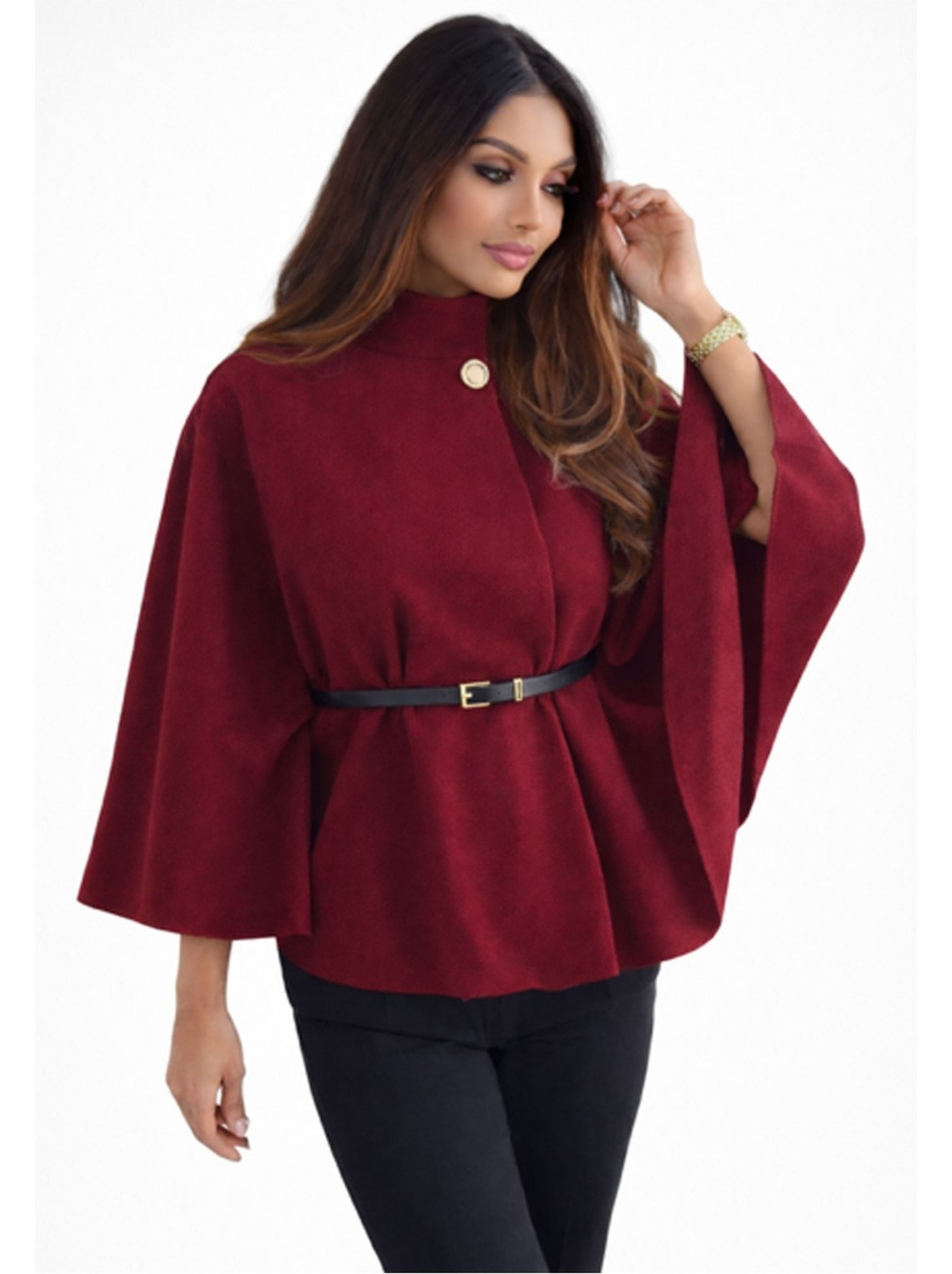 Cape poncho kebello - Bordeaux