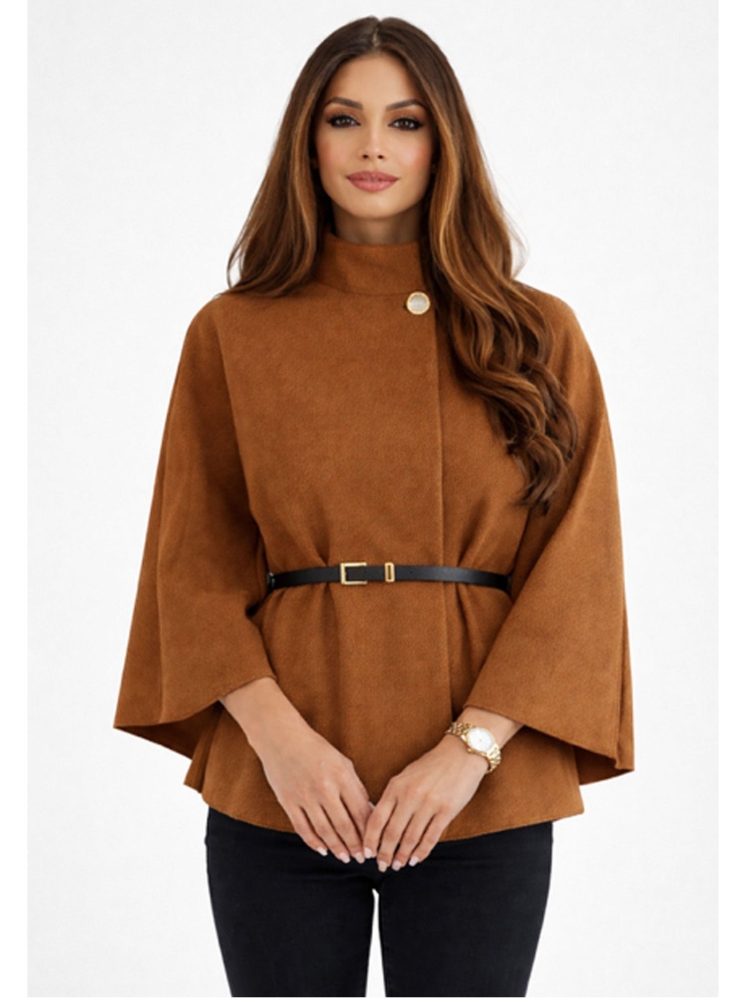Cape poncho kebello - Marron