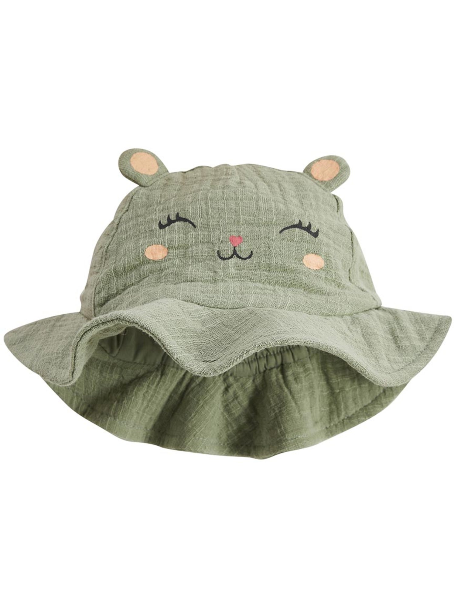 Capeline bébé en gaze de coton anaelle - Kaki