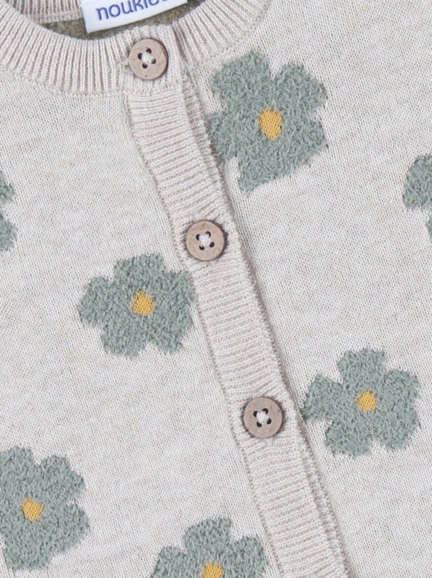 Cardigan en tricot clair à fleurs Noukie's - Beige