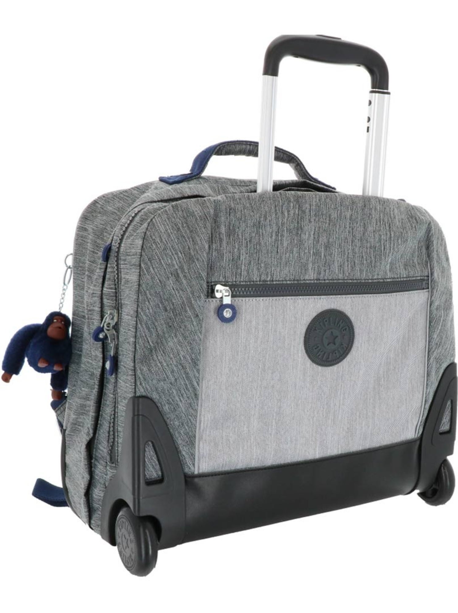 Cartable à roulettes effet denim Kipling - Gris